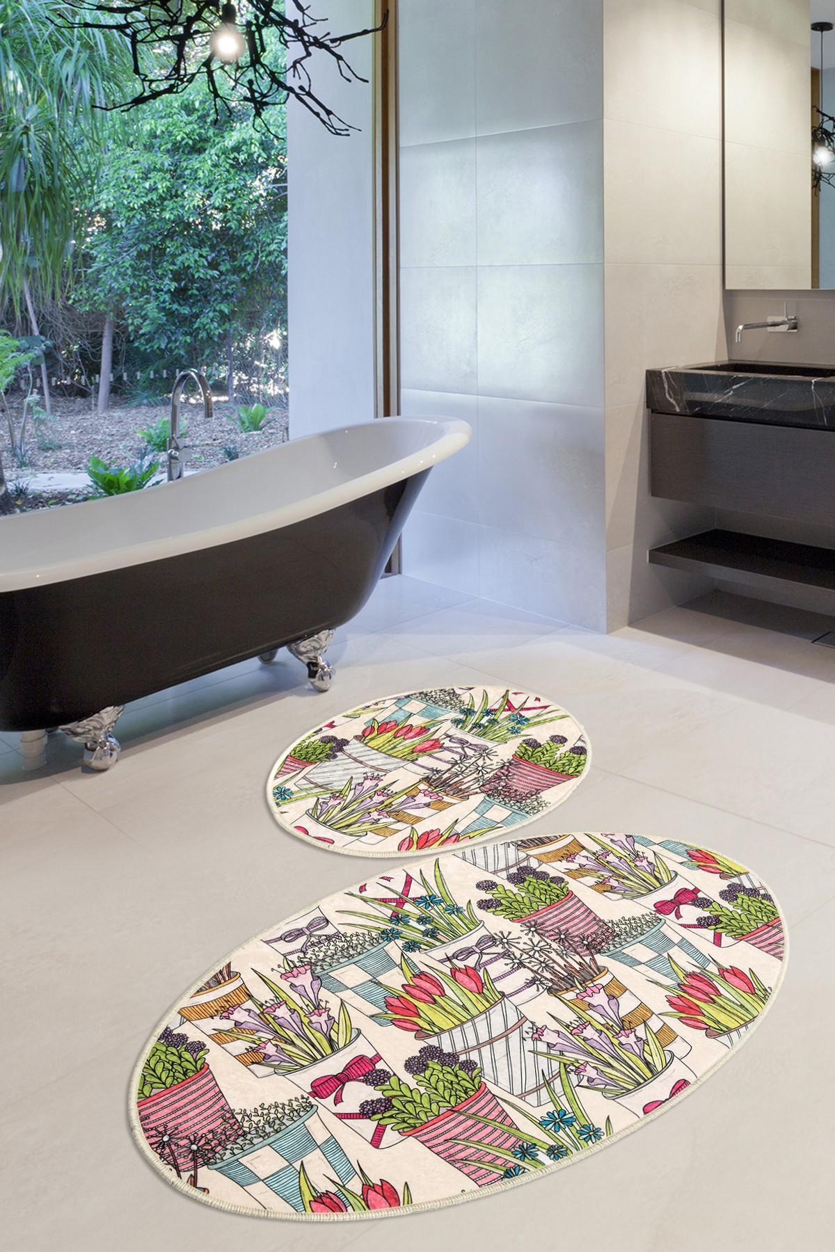 L'essentiel Maison Сет од 2 килими за бања Шарени