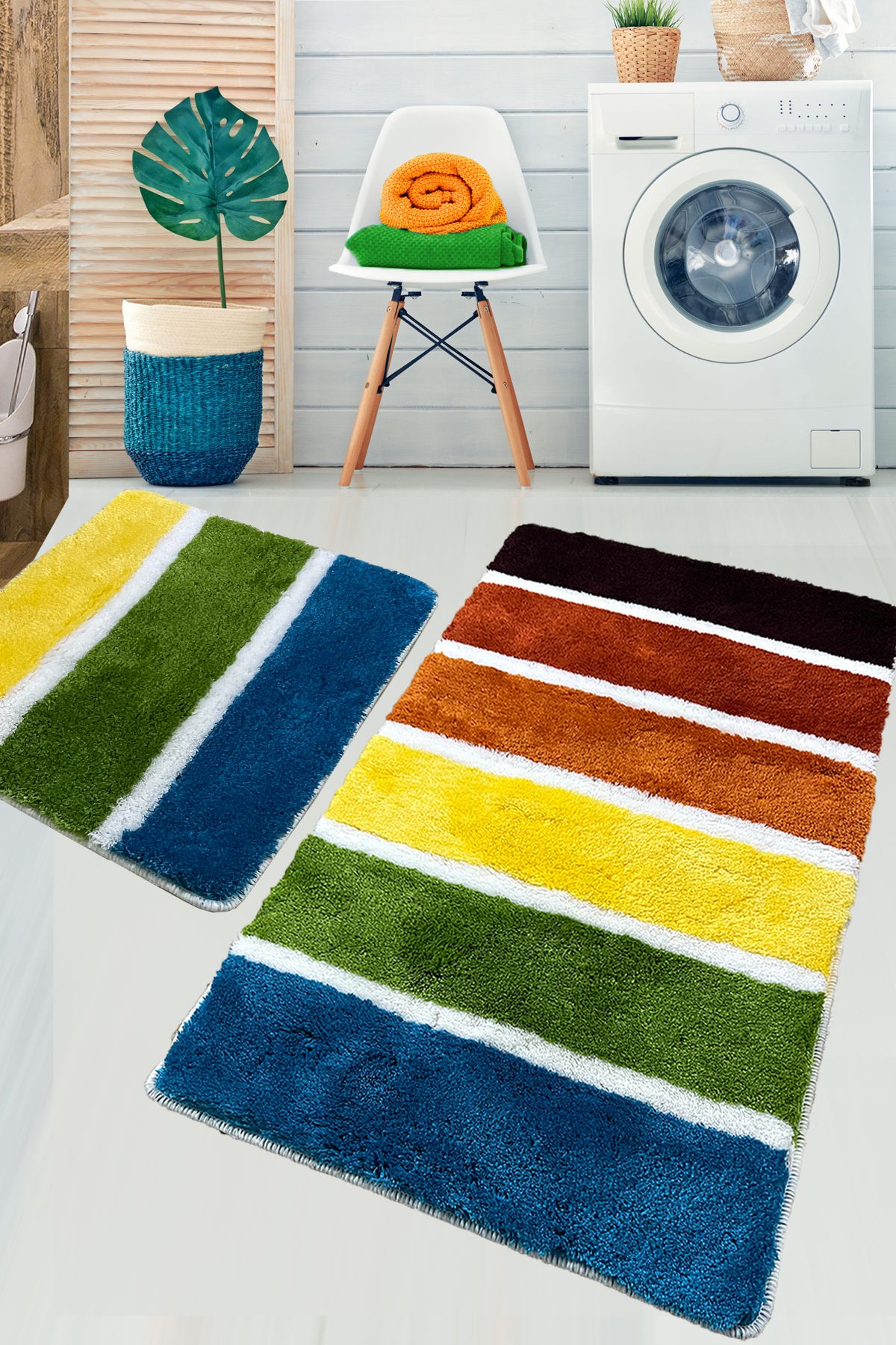 L'essentiel Maison Сет од 2 килими за бања Шарени