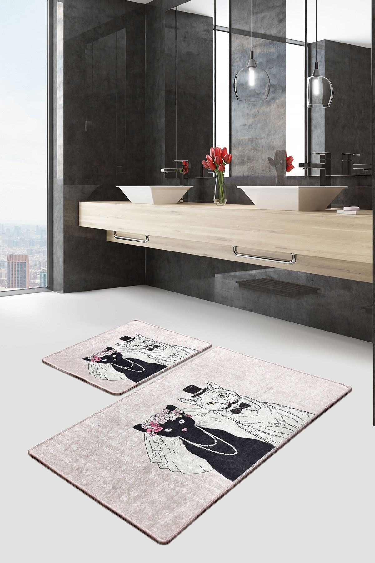 L'essentiel Maison Сет од 2 килими за бања Шарени