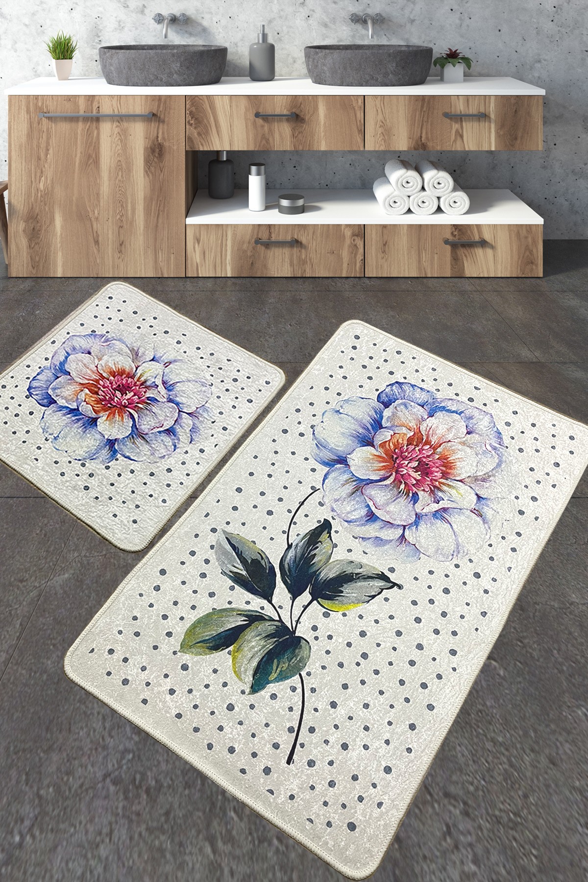 L'essentiel Maison Сет од 2 килими за бања Шарени