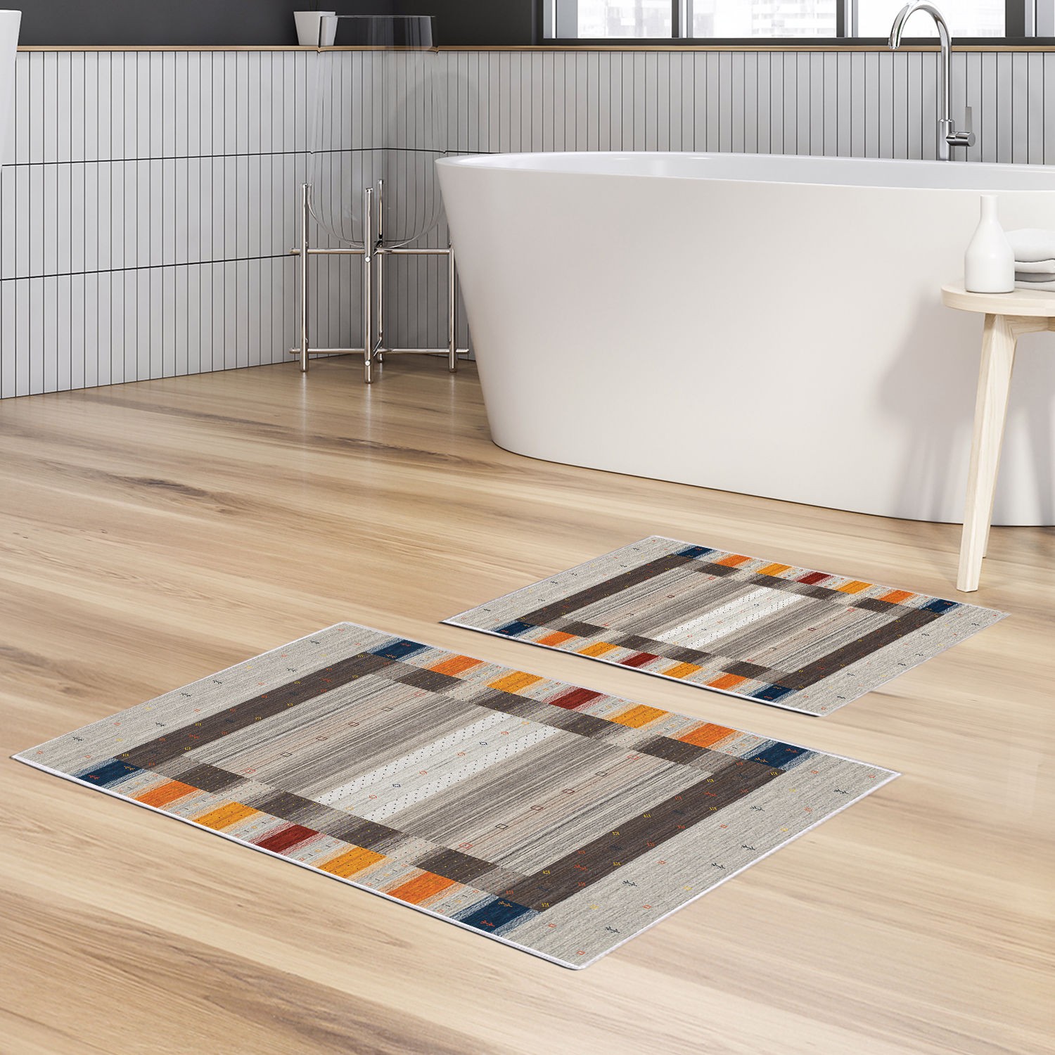 L'essentiel Maison Сет од 2 килими за бања Шарени