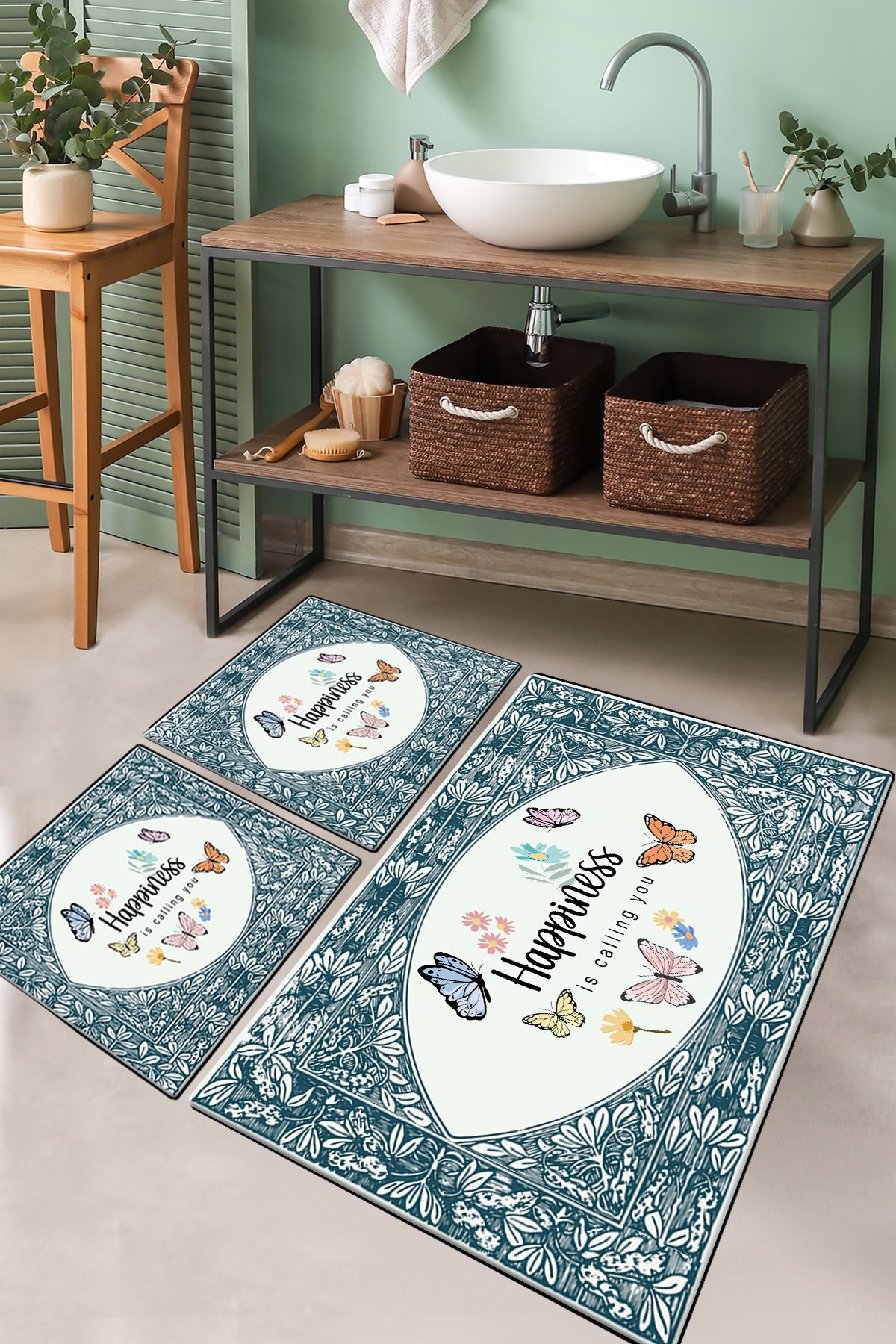 L'essentiel Maison Сет од 3 килими за бања Шарени