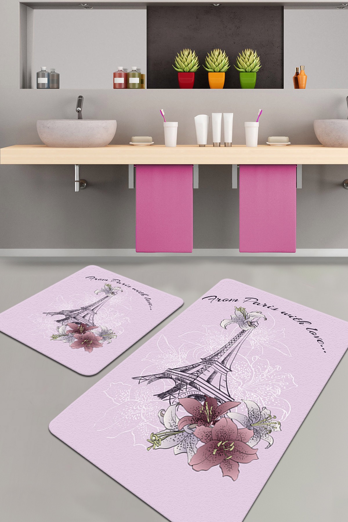 L'essentiel Maison Сет од 2 килими за бања Шарени