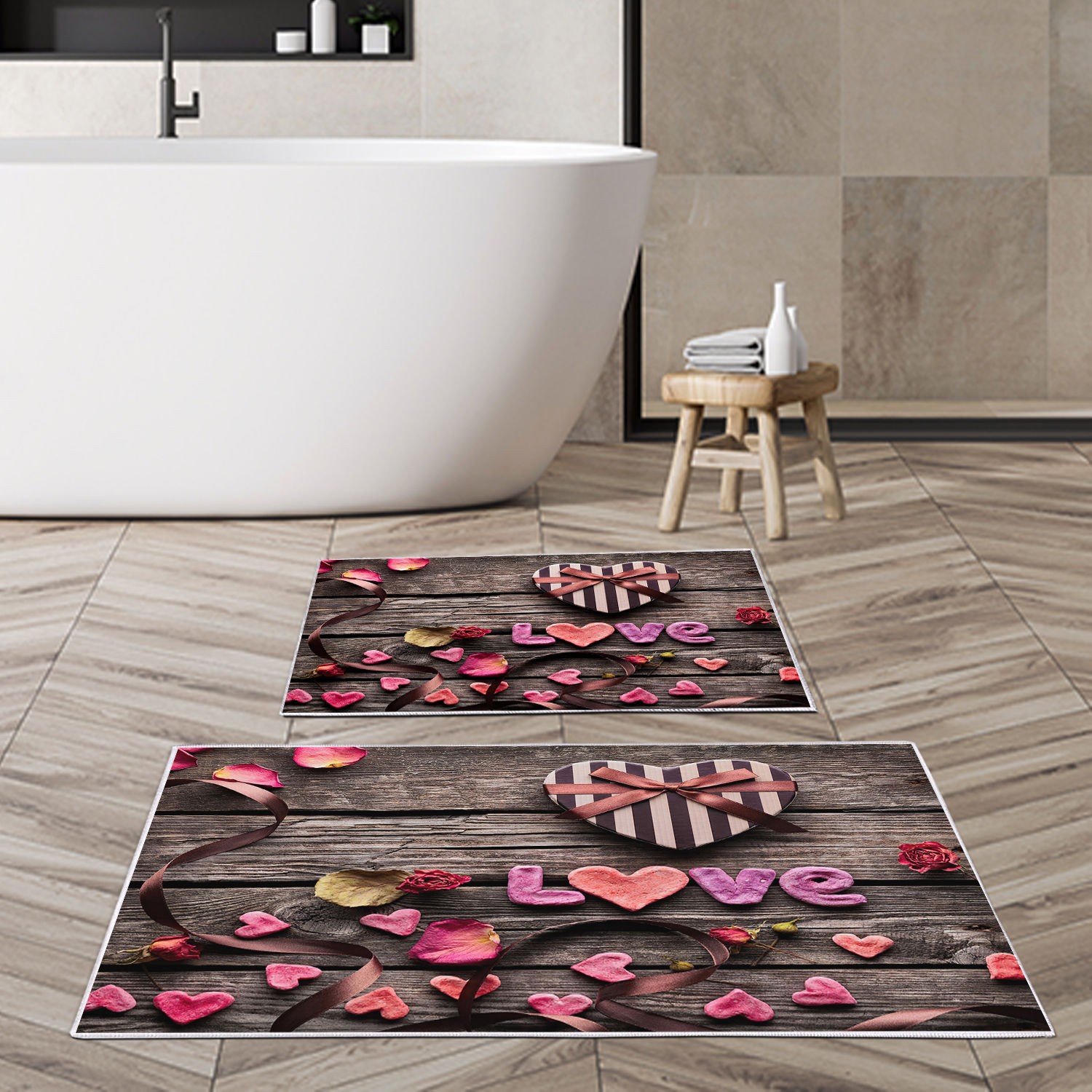 L'essentiel Maison Сет од 2 килими за бања Шарени