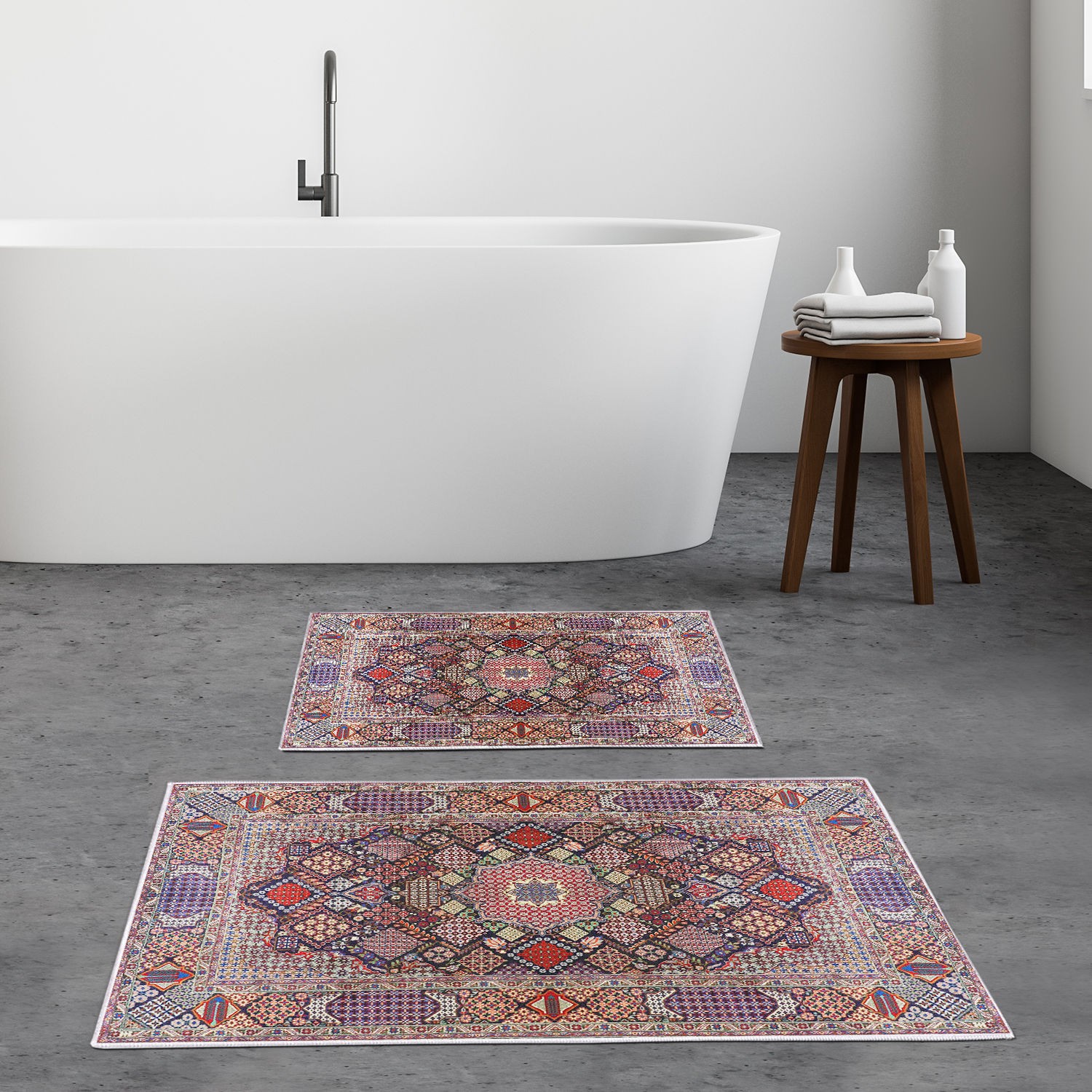 L'essentiel Maison Сет од 2 килими за бања Шарени