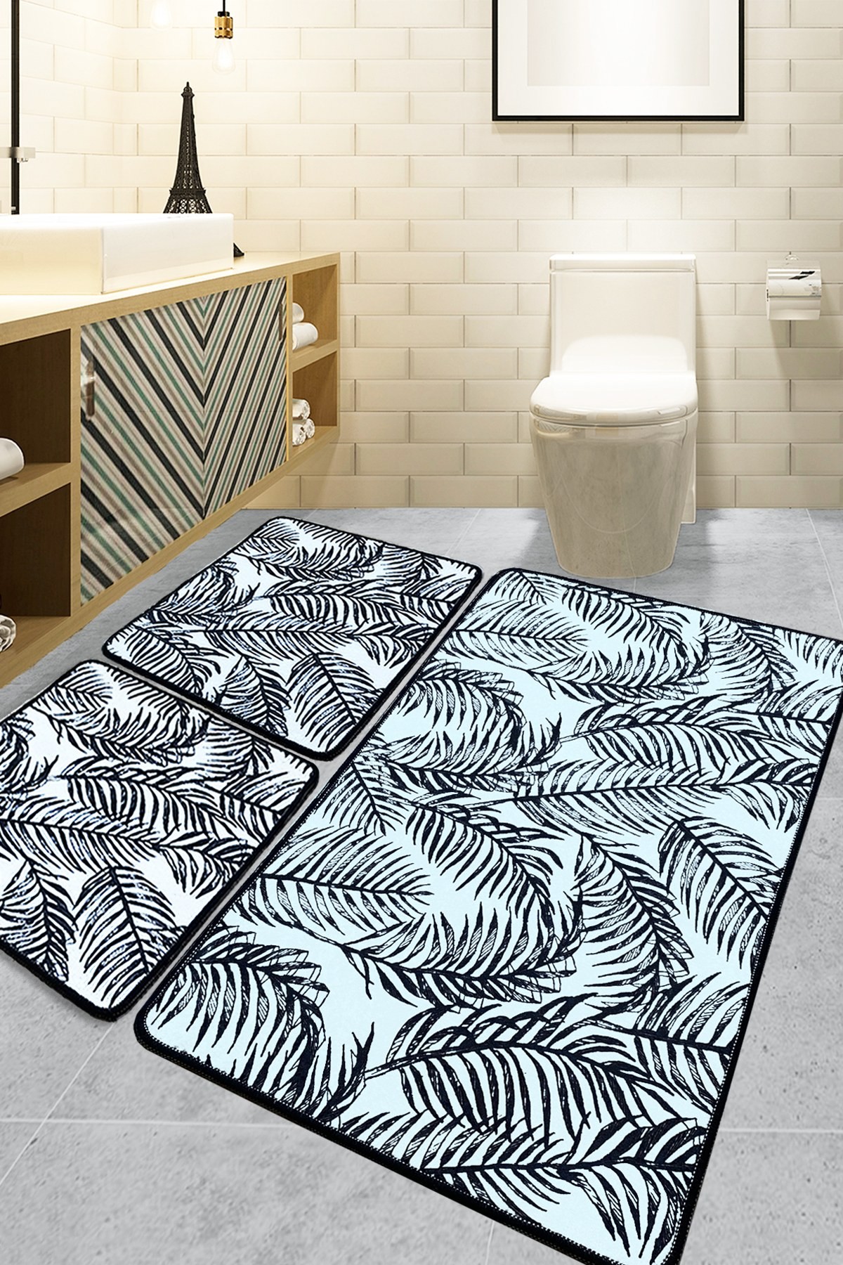 L'essentiel Maison Сет од 3 килими за бања Шарени