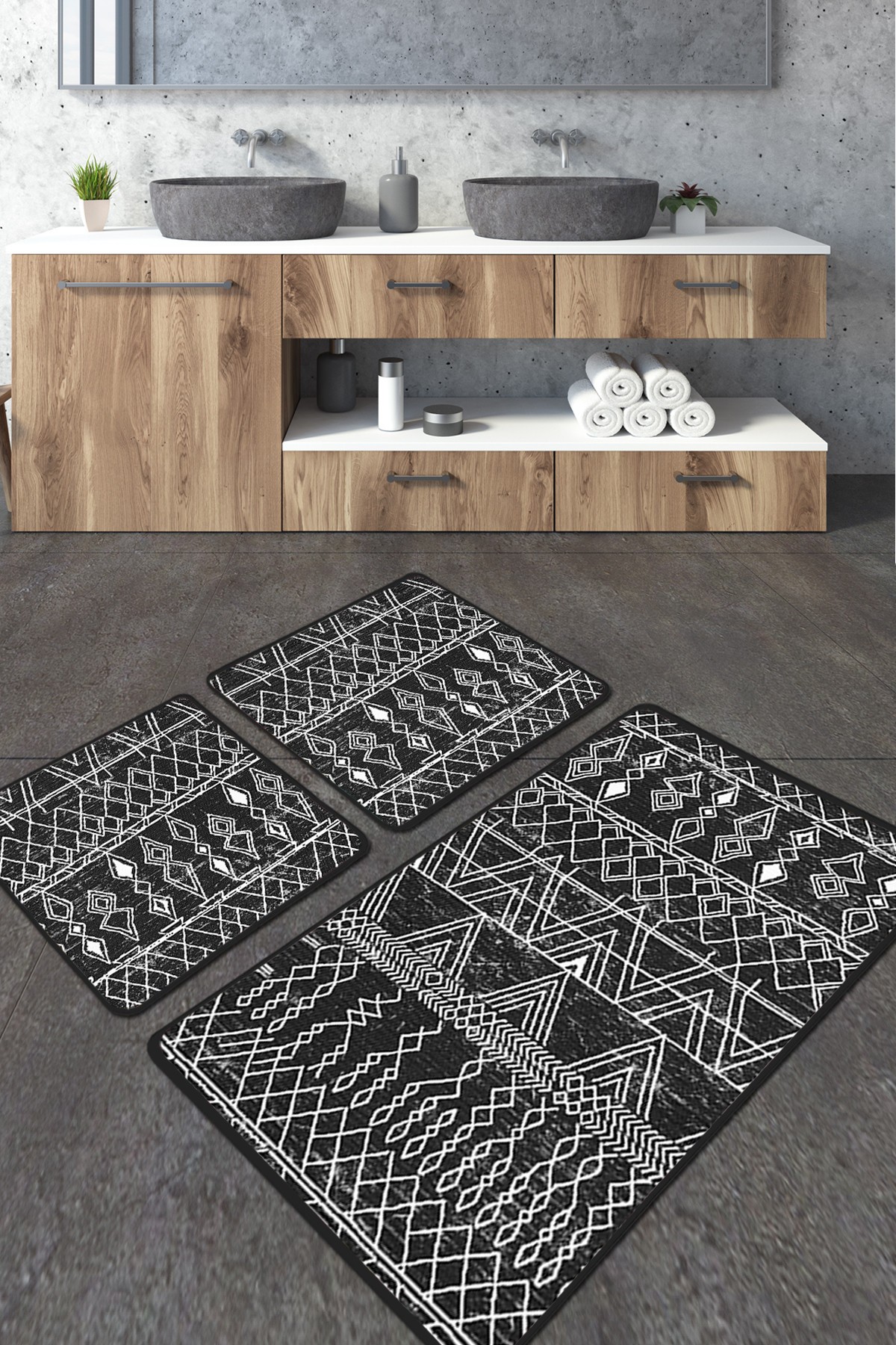 L'essentiel Maison Сет од 2 килими за бања Шарени