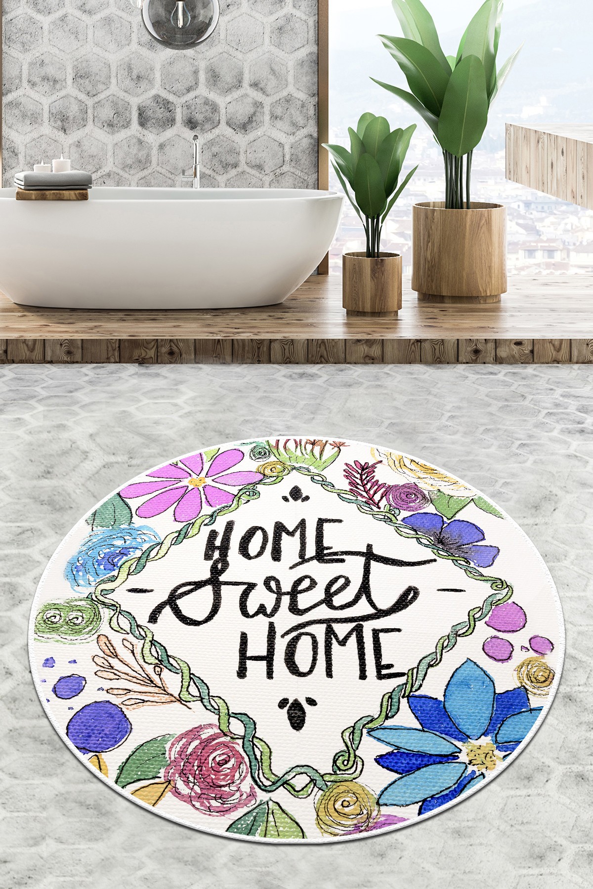 L'essentiel Maison тепих за бања 140cm Шарена