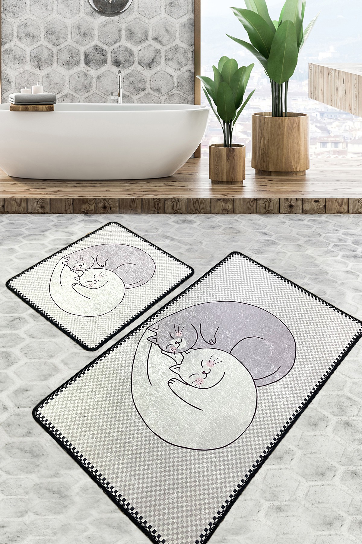 L'essentiel Maison Сет од 2 килими за бања Шарени