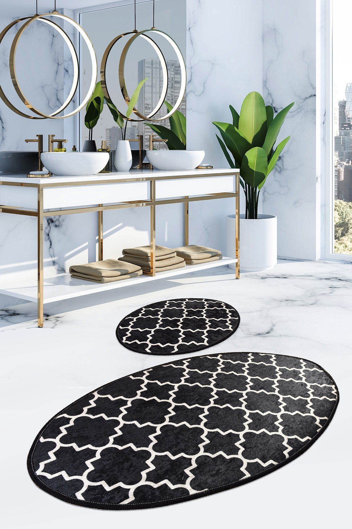 L'essentiel Maison Сет од 2 килими за бања Шарени