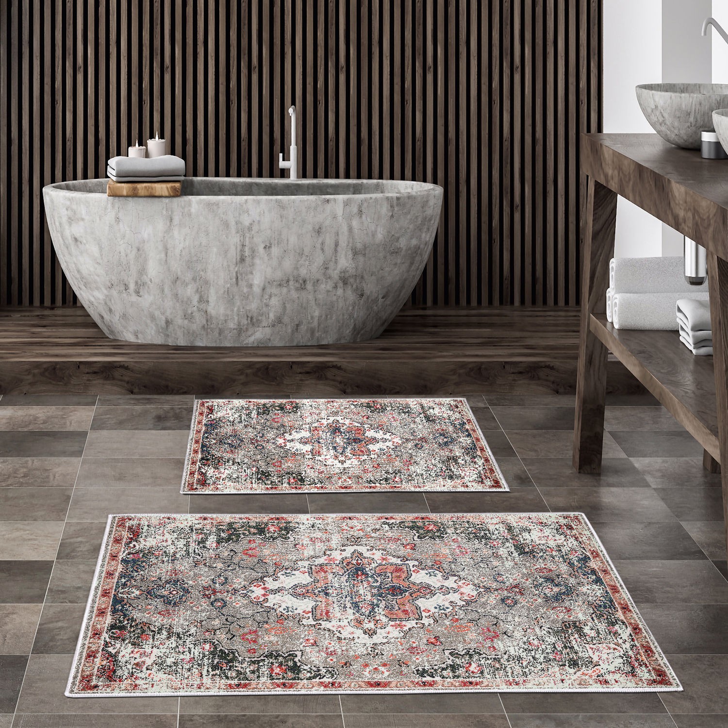 L'essentiel Maison Сет од 2 килими за бања Шарени