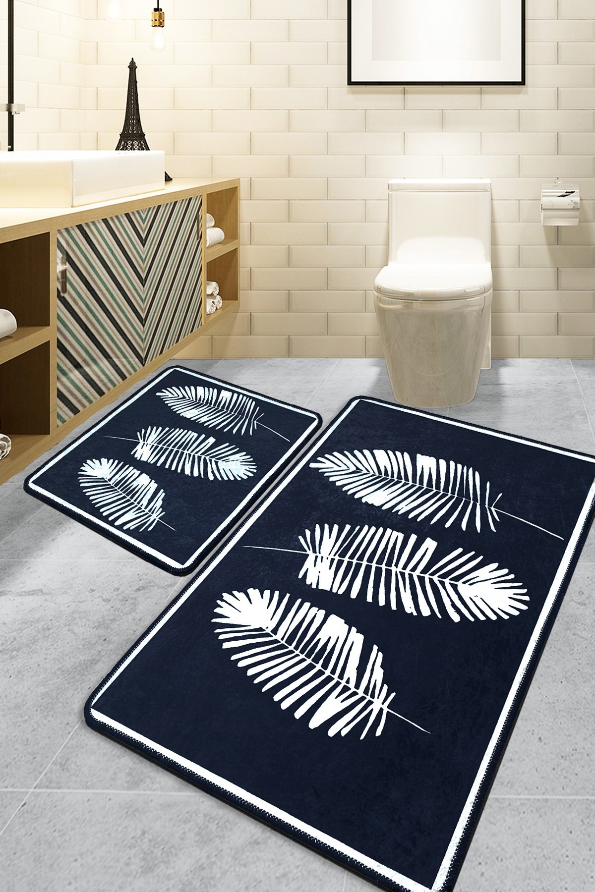 L'essentiel Maison Сет од 2 килими за бања Црн