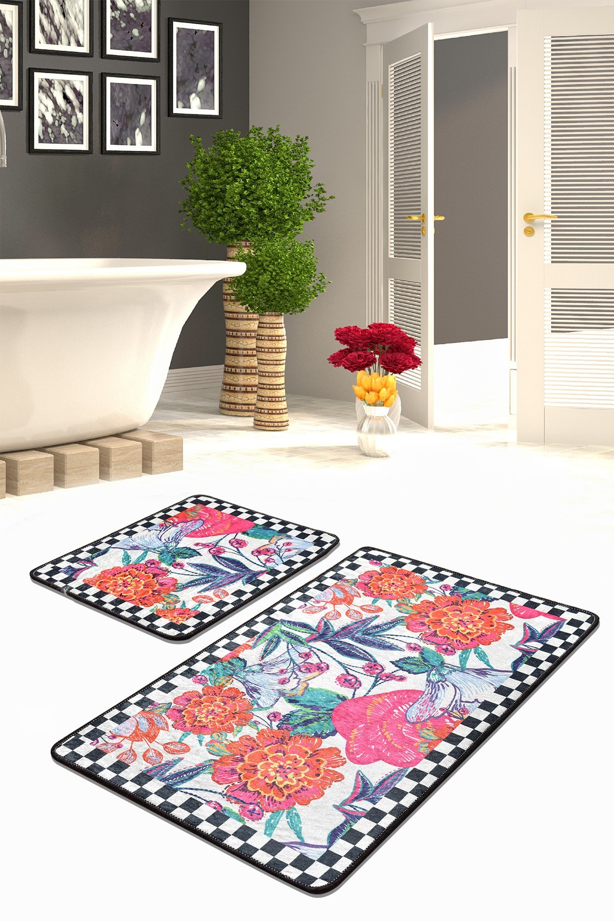 L'essentiel Maison Сет од 2 килими за бања Шарени