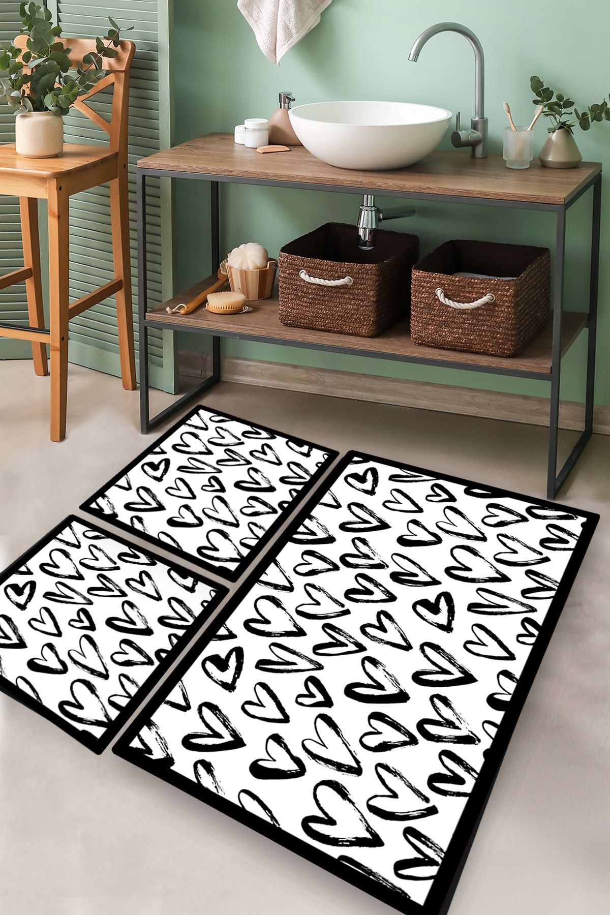 L'essentiel Maison Сет од 3 килими за бања Шарени