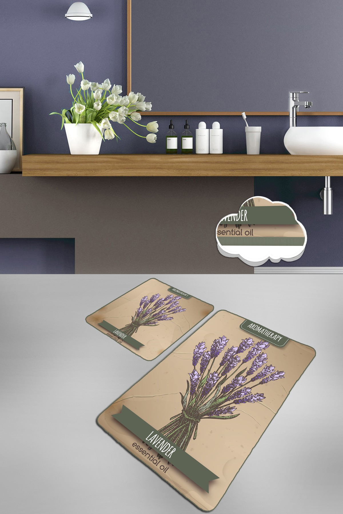 L'essentiel Maison Сет од 2 килими за бања Шарени