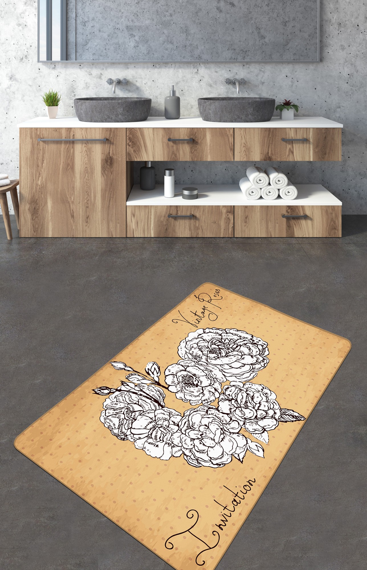 L'essentiel Maison тепих за бања 80x100cm Шарена