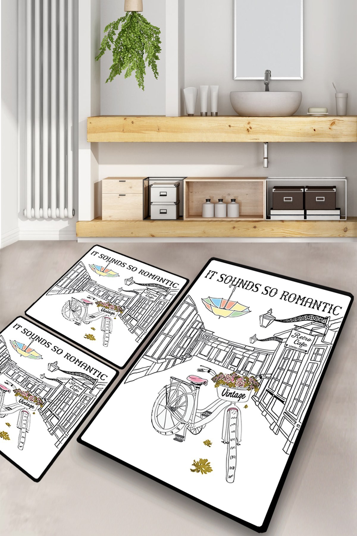 L'essentiel Maison Сет од 3 килими за бања Шарени