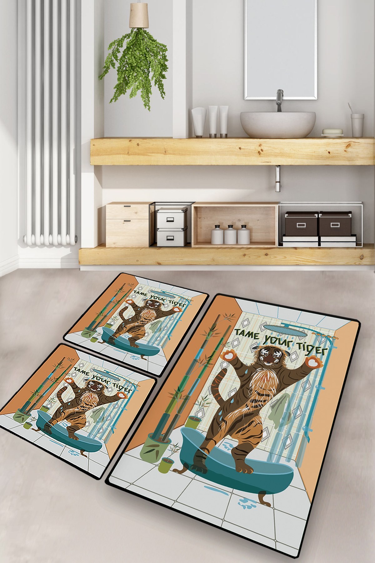 L'essentiel Maison Сет од 3 килими за бања Шарени