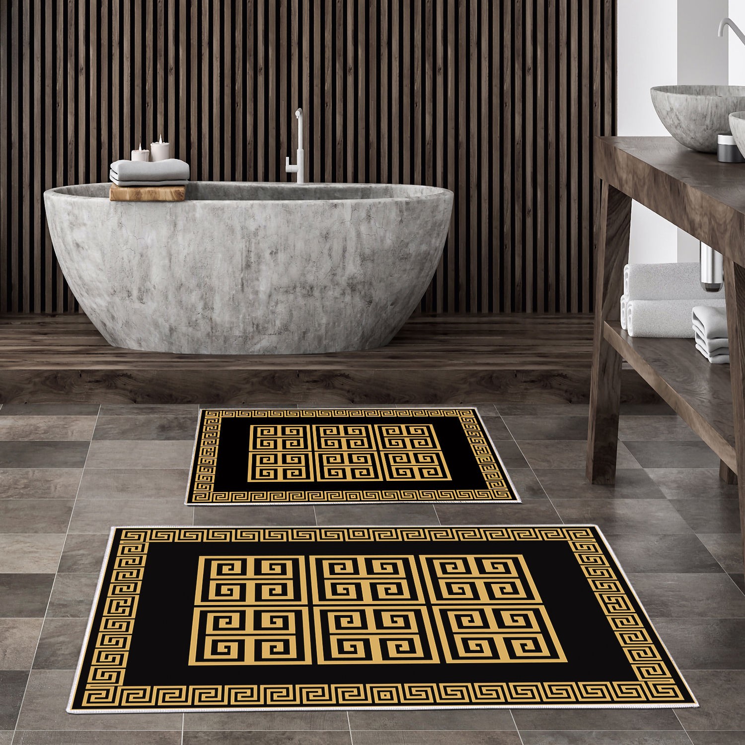 L'essentiel Maison Сет од 2 килими за бања Шарени