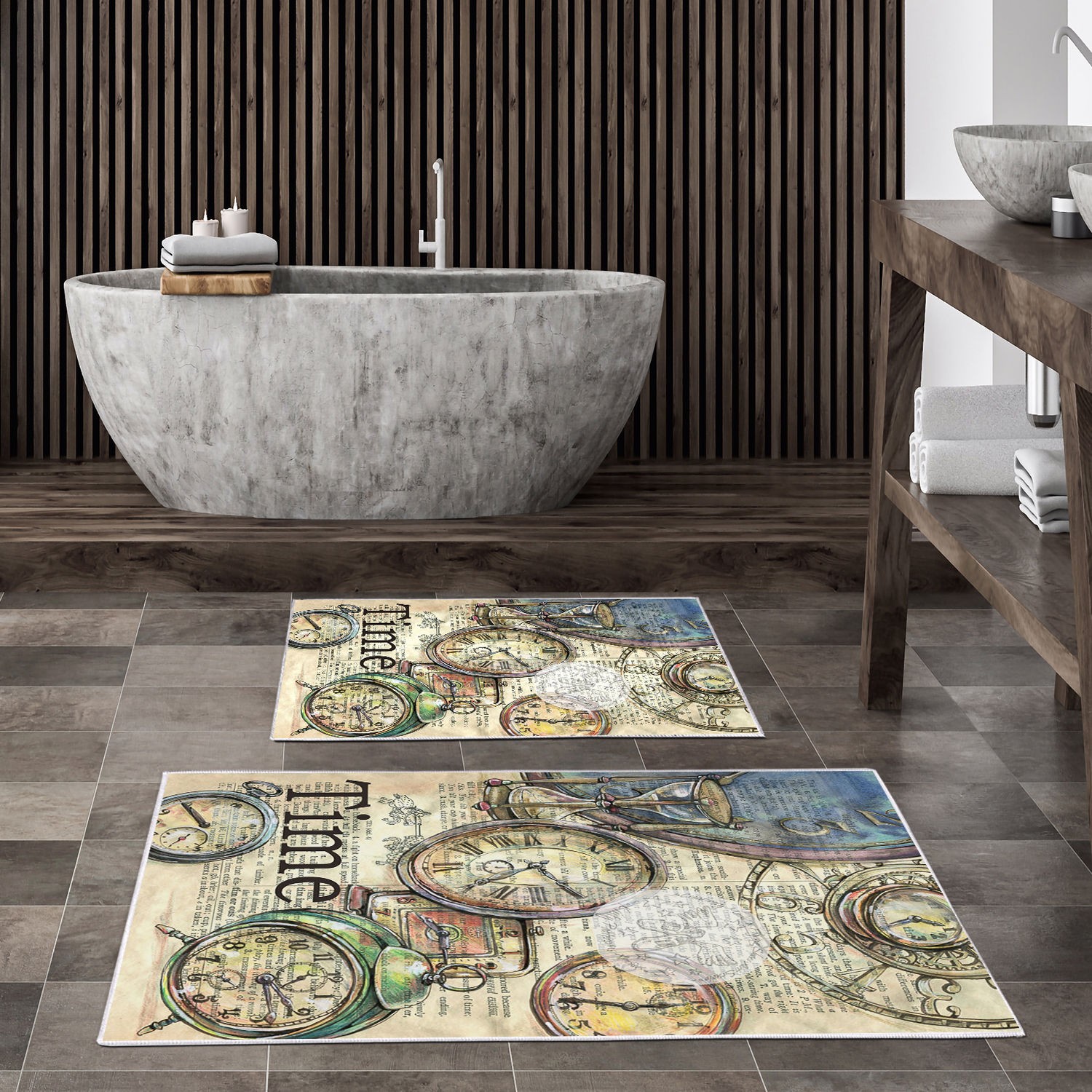 L'essentiel Maison Сет од 2 килими за бања Шарени