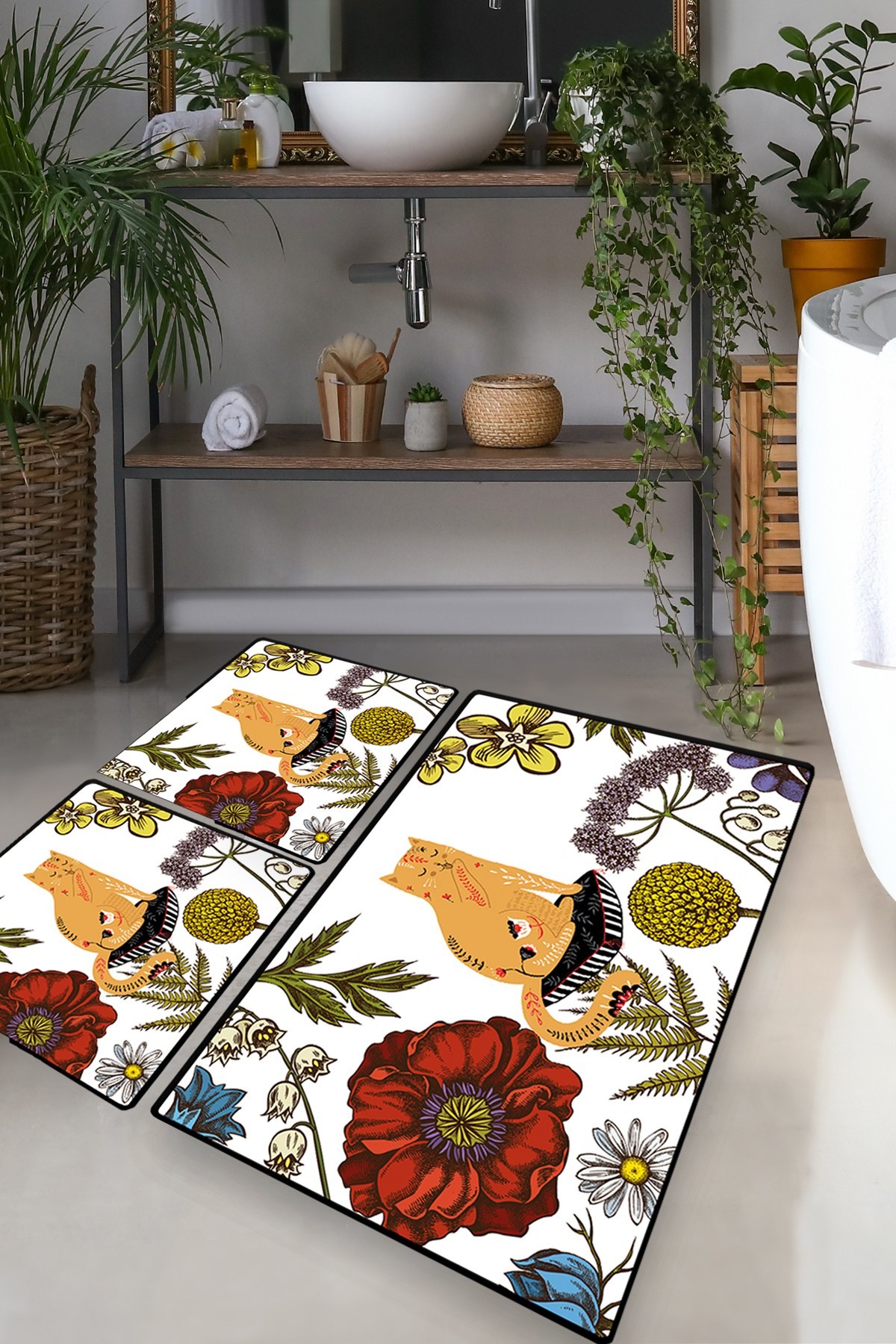 L'essentiel Maison Сет од 3 килими за бања Шарени