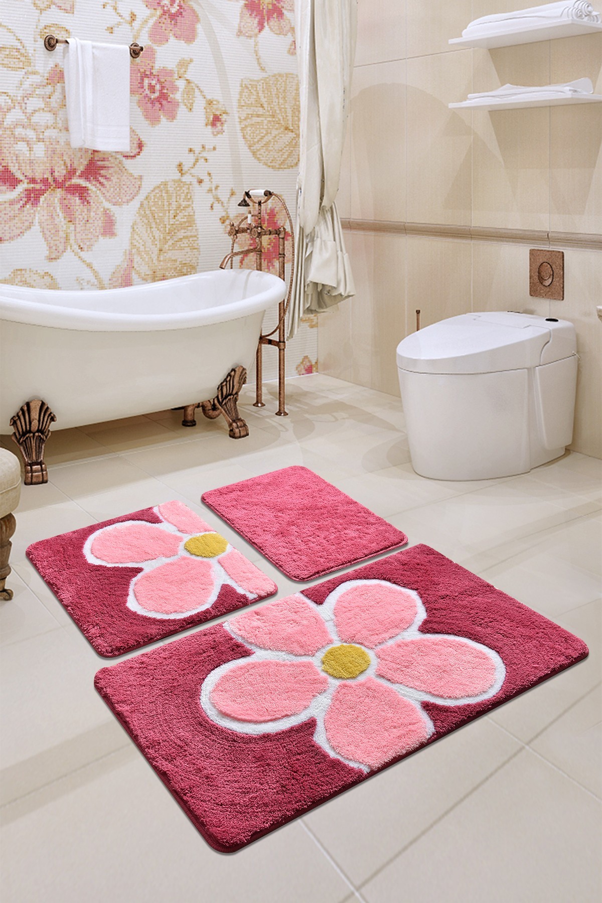 L'essentiel Maison Сет од 3 килими за бања Шарени