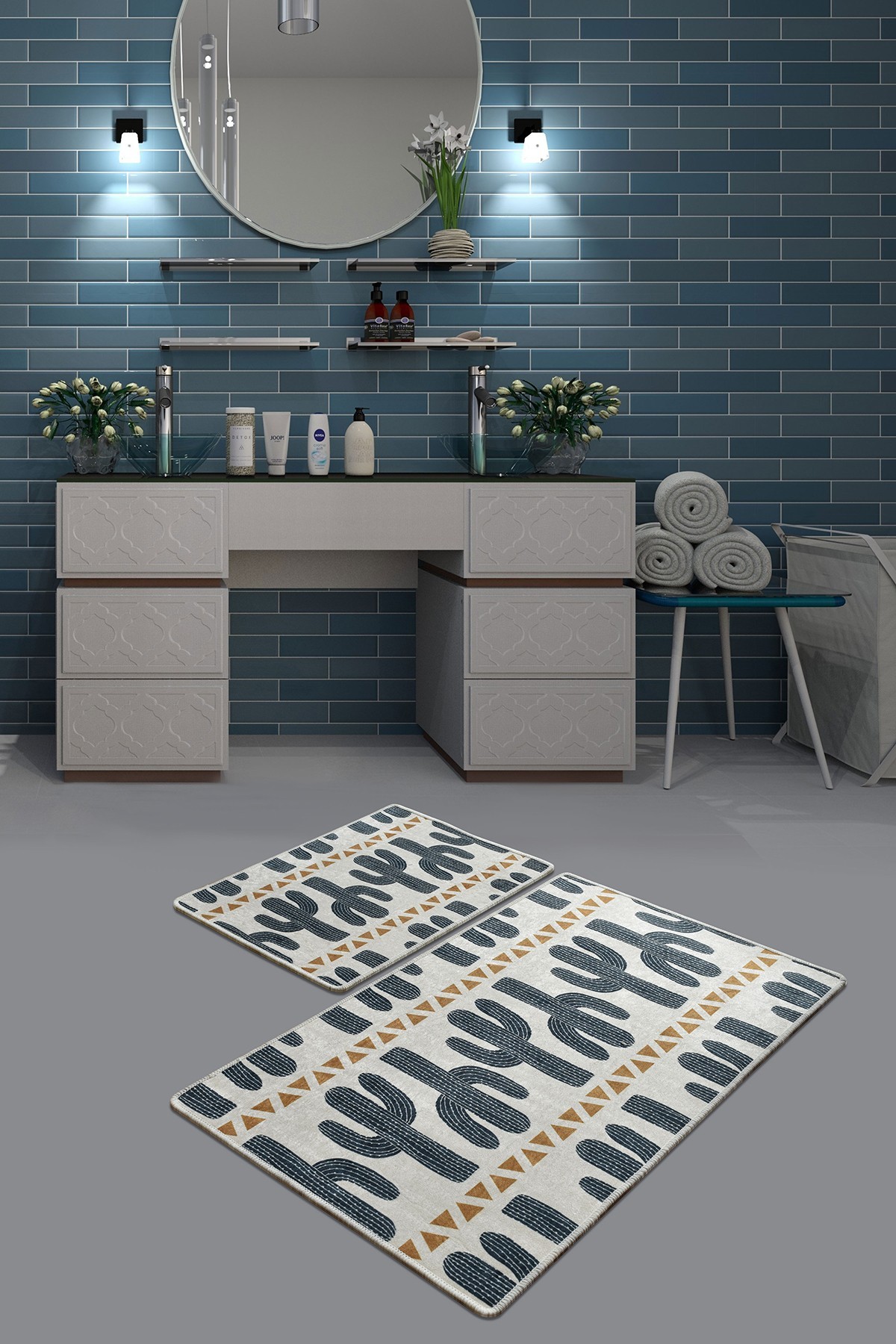 L'essentiel Maison Сет од 2 килими за бања Шарени