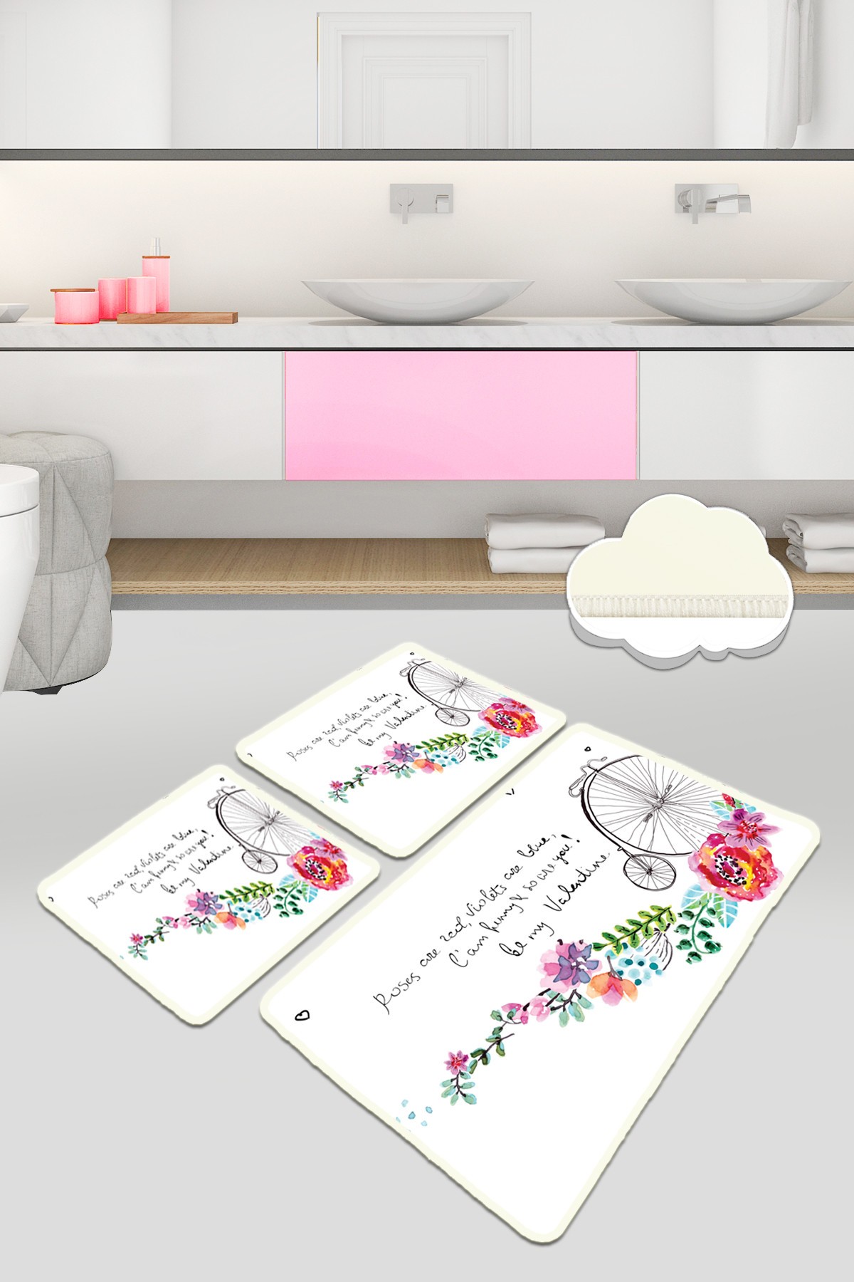 L'essentiel Maison Сет од 3 килими за бања Шарени