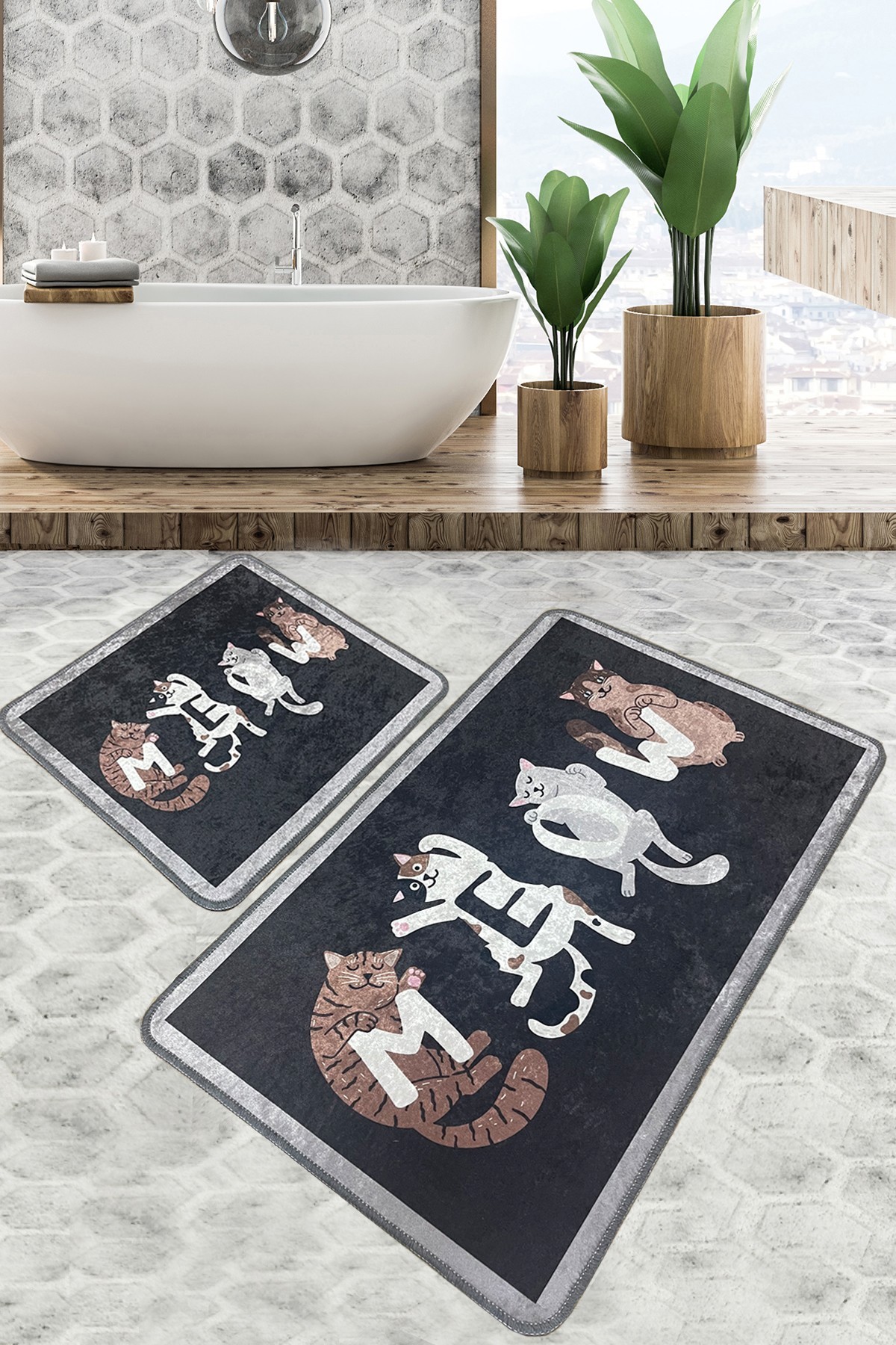 L'essentiel Maison Сет од 2 килими за бања Шарени