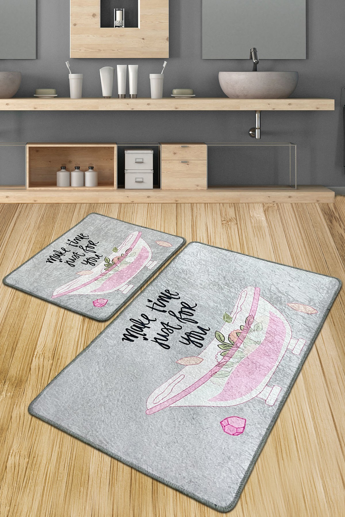 L'essentiel Maison Сет од 2 килими за бања Шарени