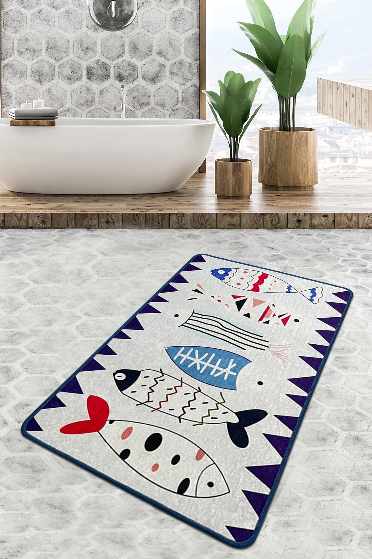 Простирка за бања L'essentiel Maison 70x120cm Шарена