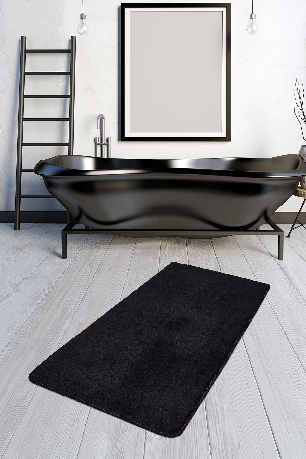 L'essentiel Maison тепих за бања 80x140cm Црн