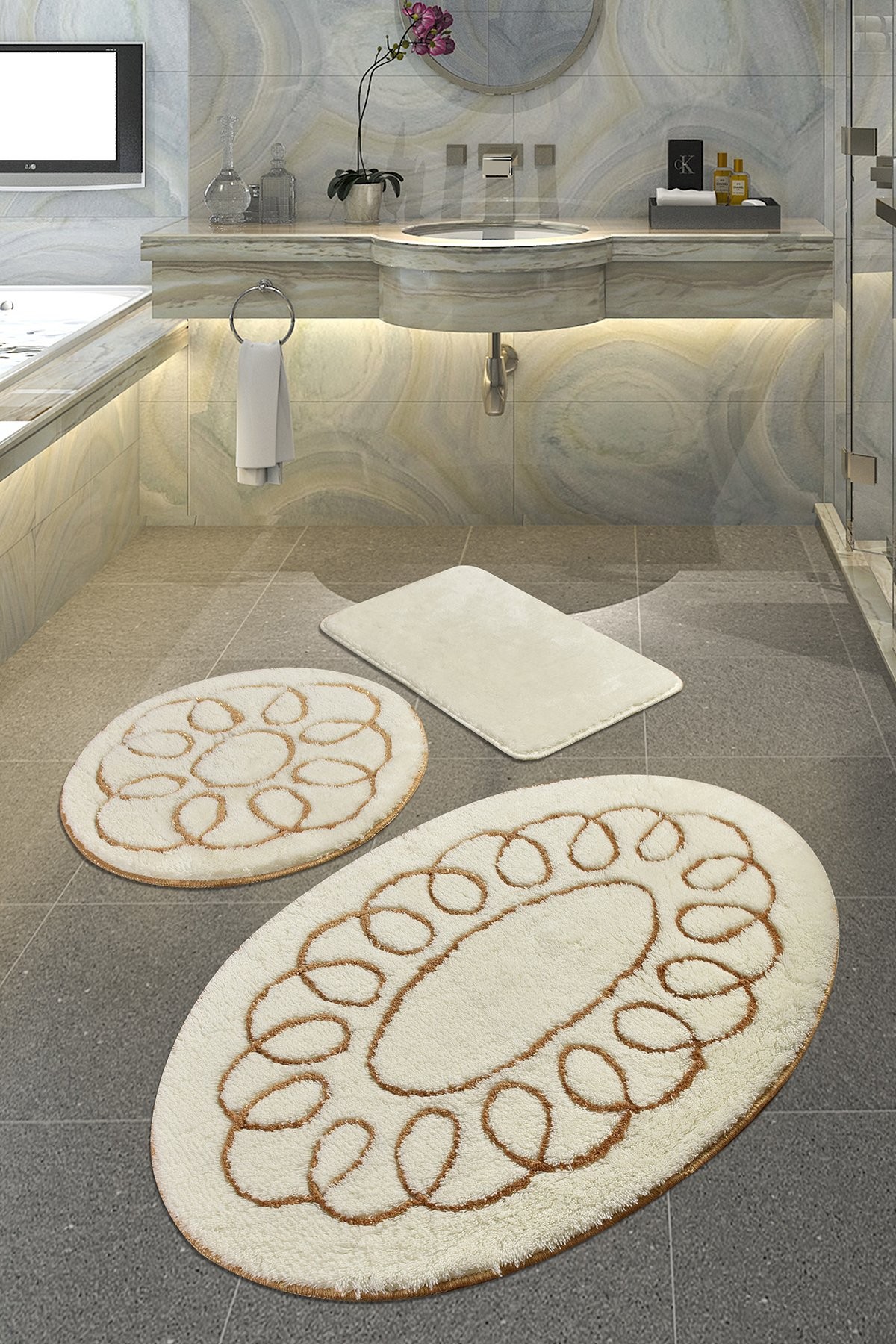 L'essentiel Maison Сет од 3 килими за бања Шарени