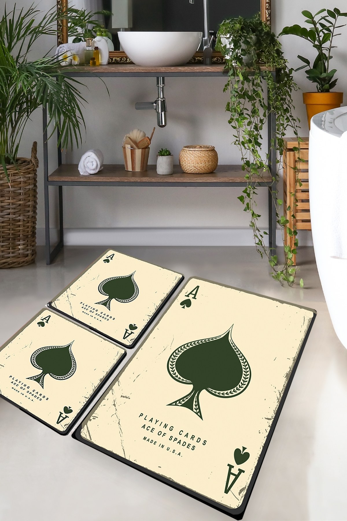 L'essentiel Maison Сет од 3 килими за бања Шарени