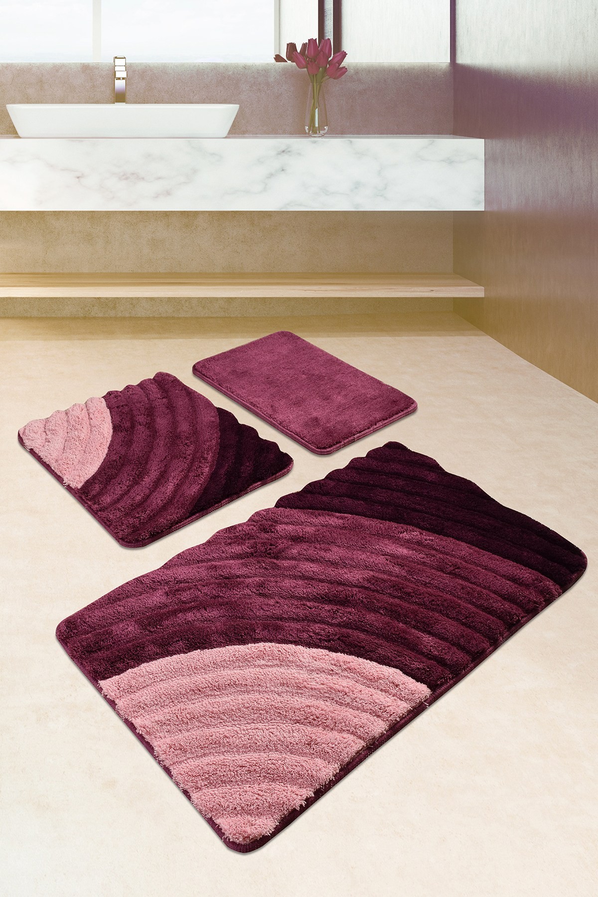 L'essentiel Maison Сет од 3 килими за бања Шарени