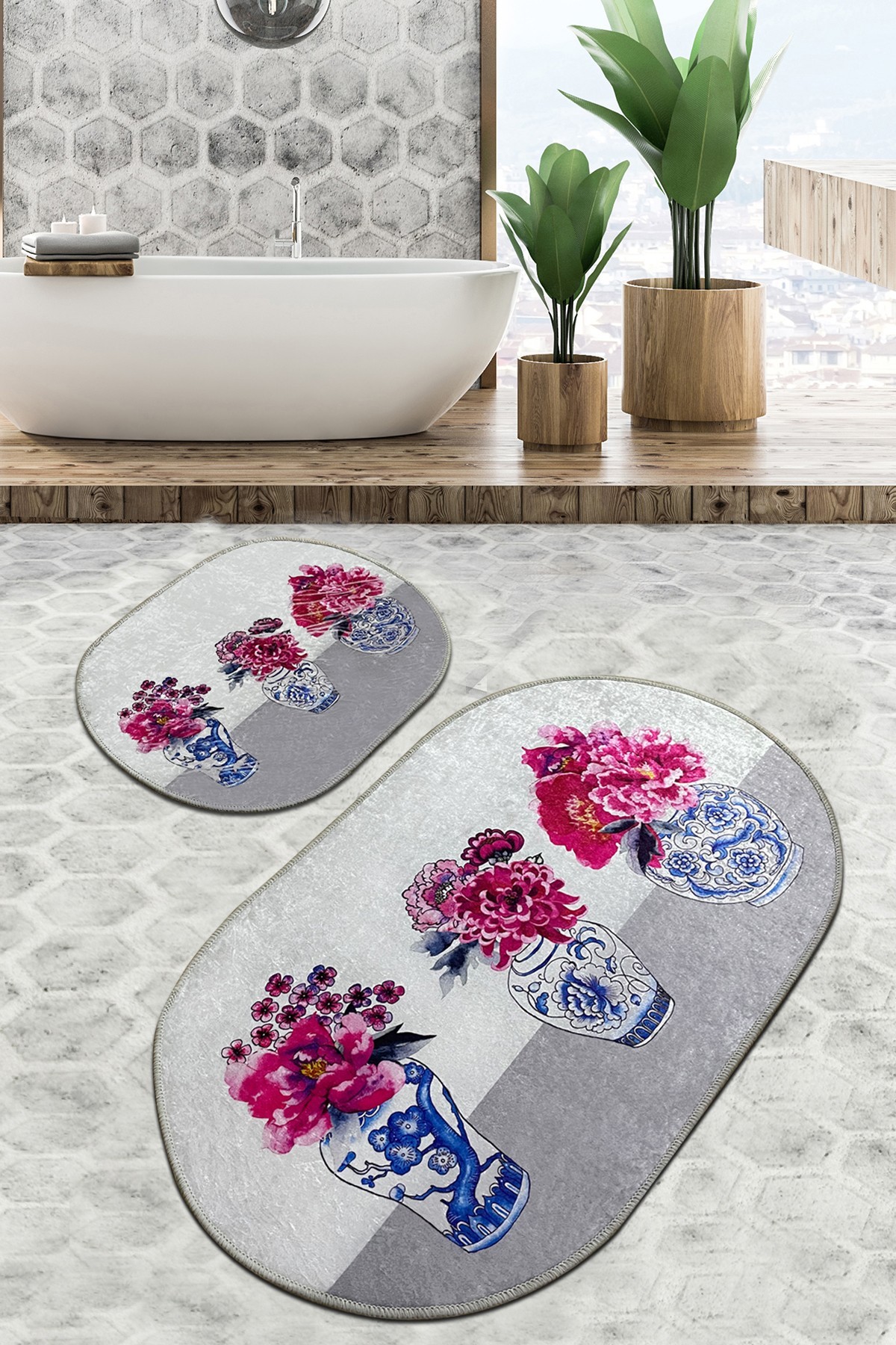 L'essentiel Maison Сет од 2 килими за бања Шарени