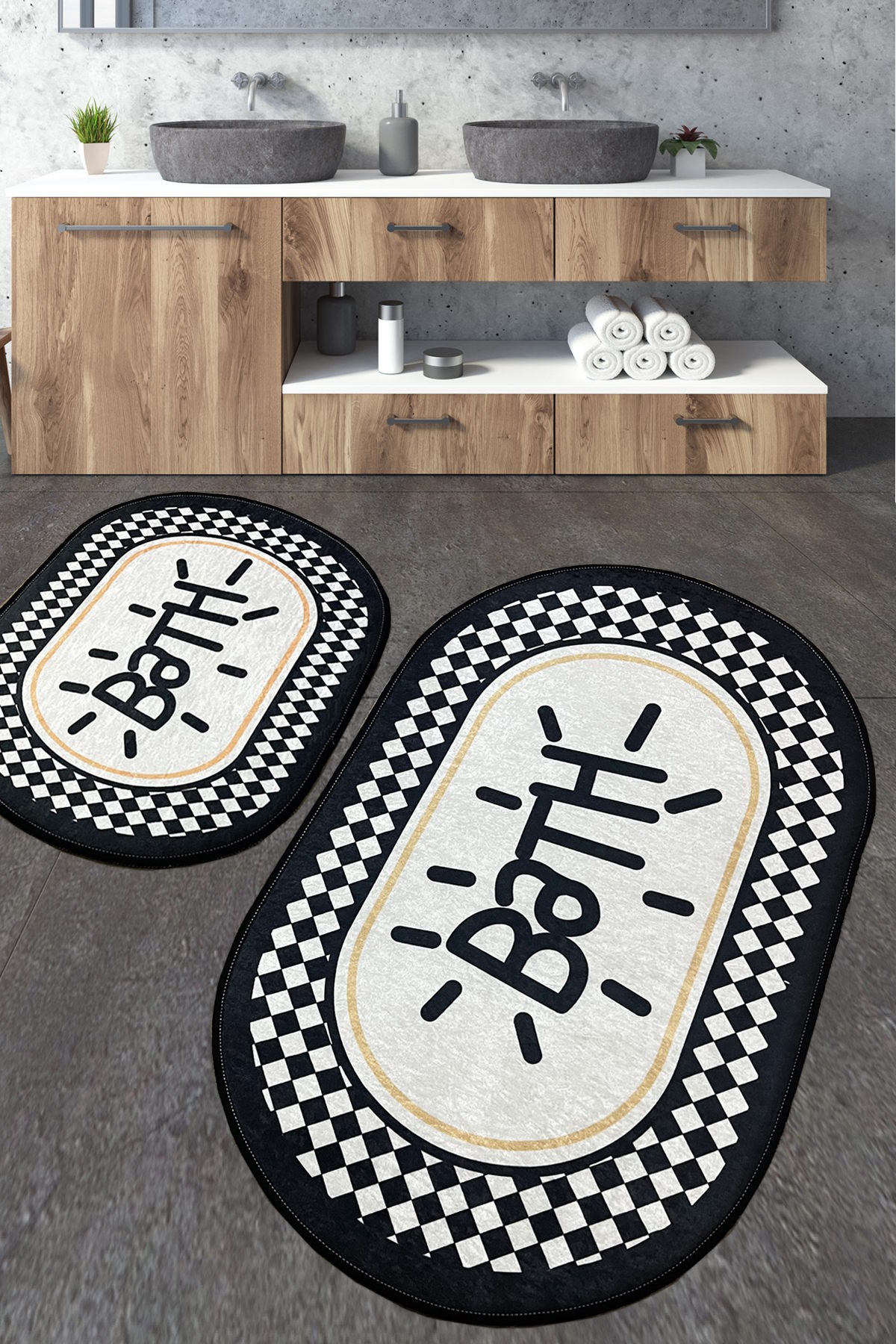 L'essentiel Maison Сет од 2 килими за бања Шарени