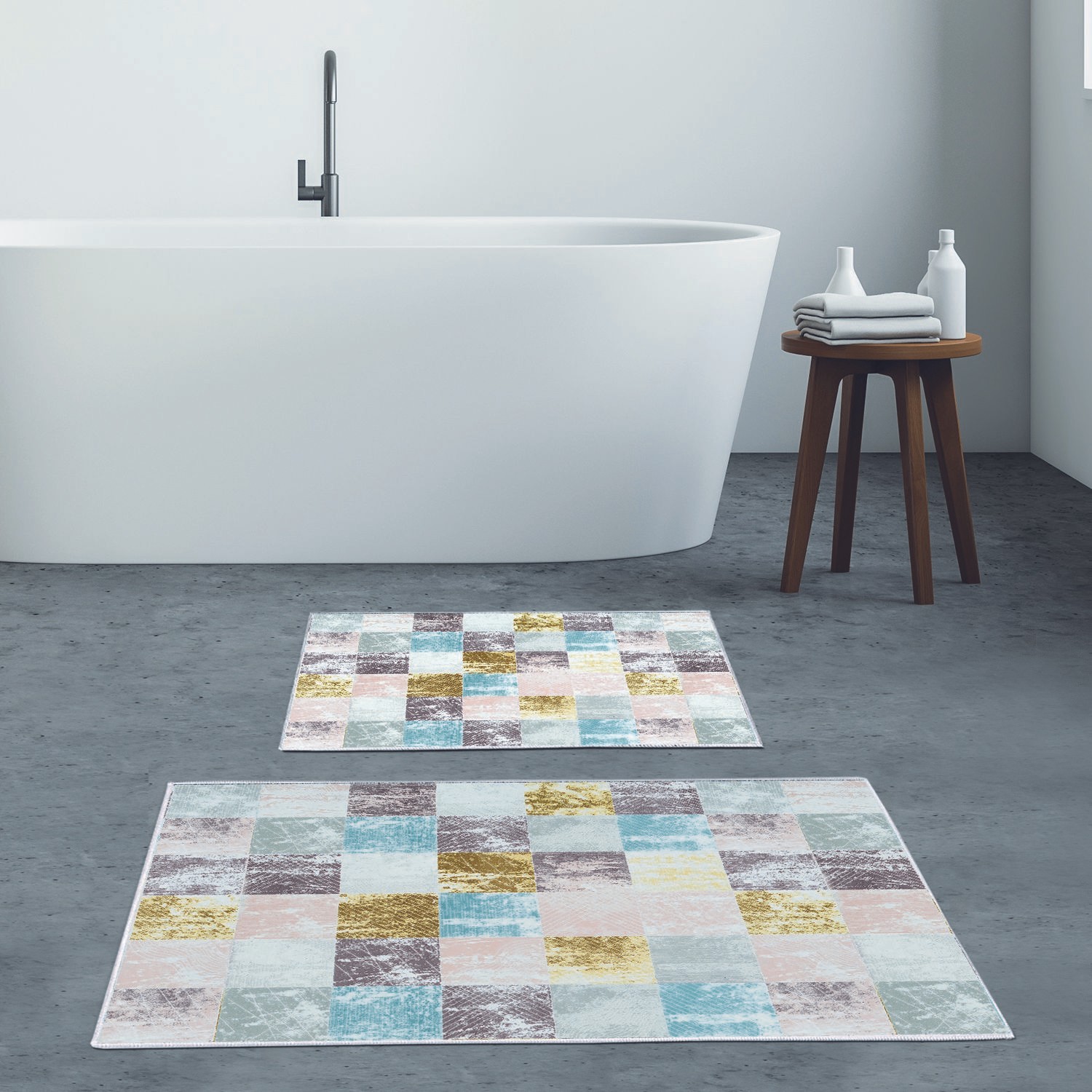 L'essentiel Maison Сет од 2 килими за бања Шарени