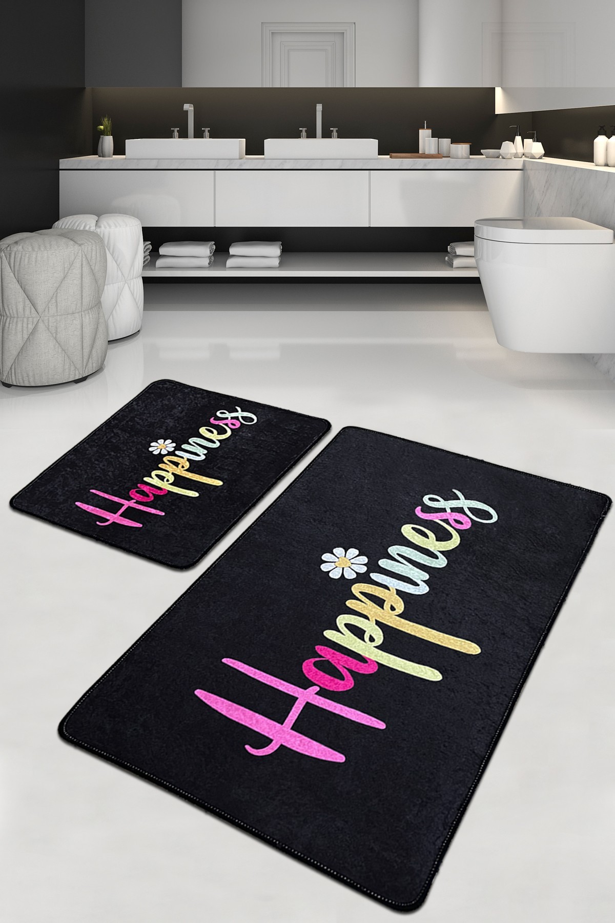 L'essentiel Maison Сет од 2 килими за бања Шарени