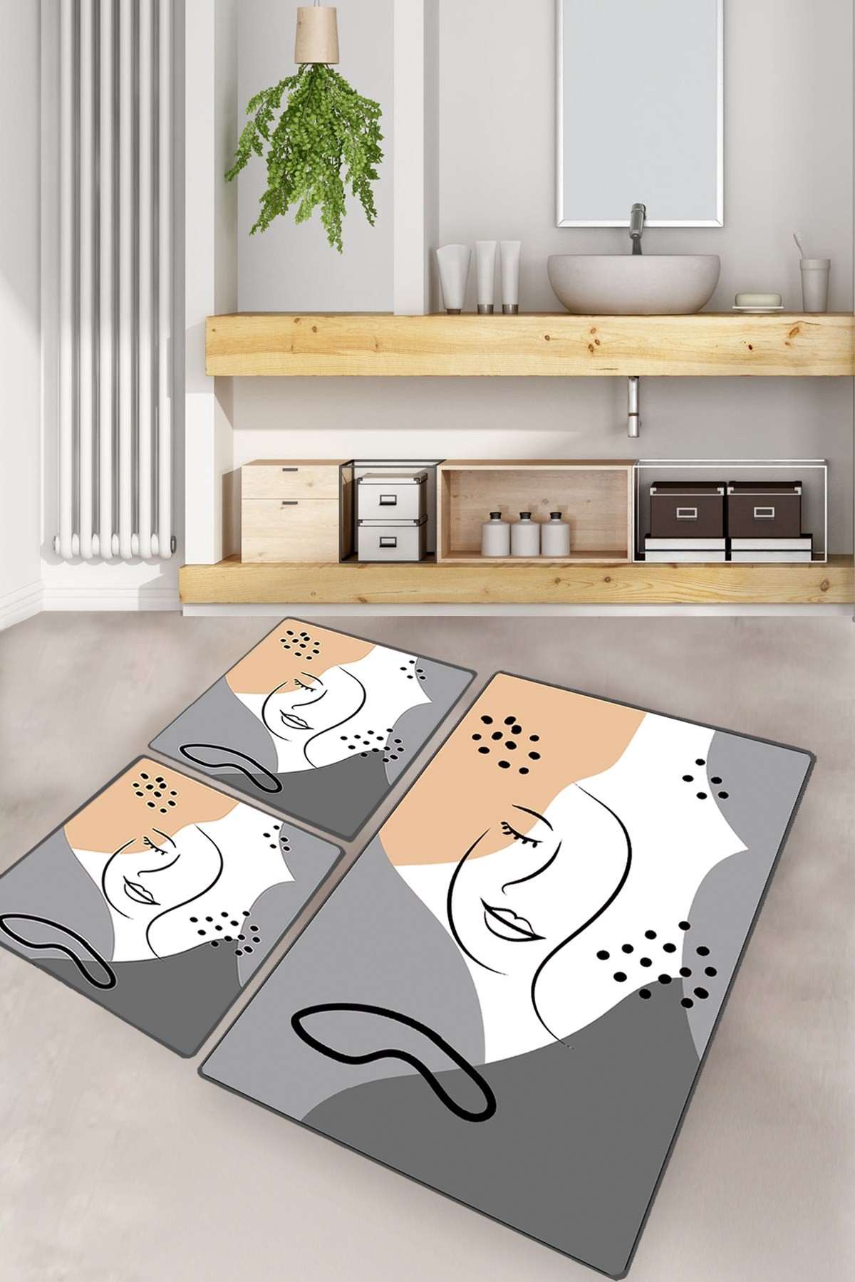 L'essentiel Maison Сет од 3 килими за бања Шарени