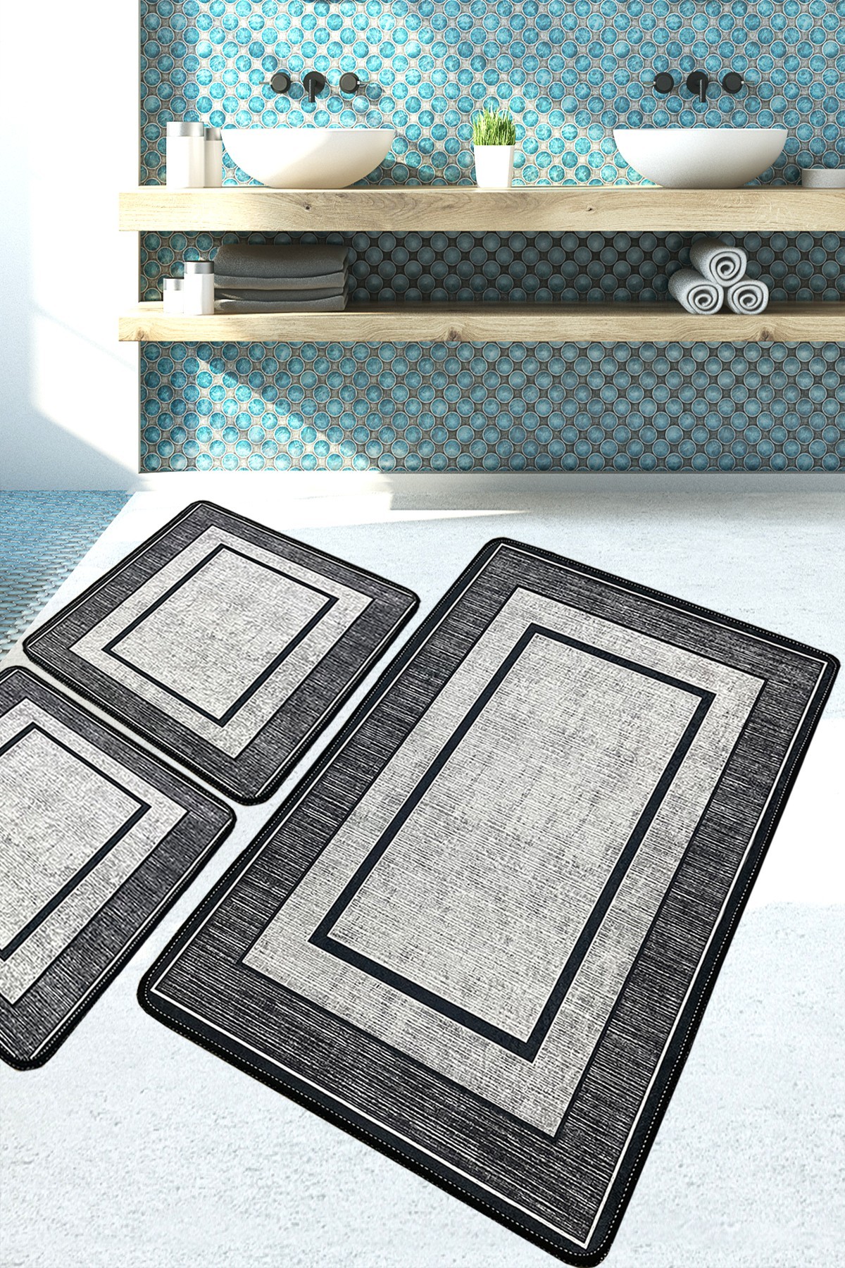 L'essentiel Maison Сет од 3 килими за бања Шарени