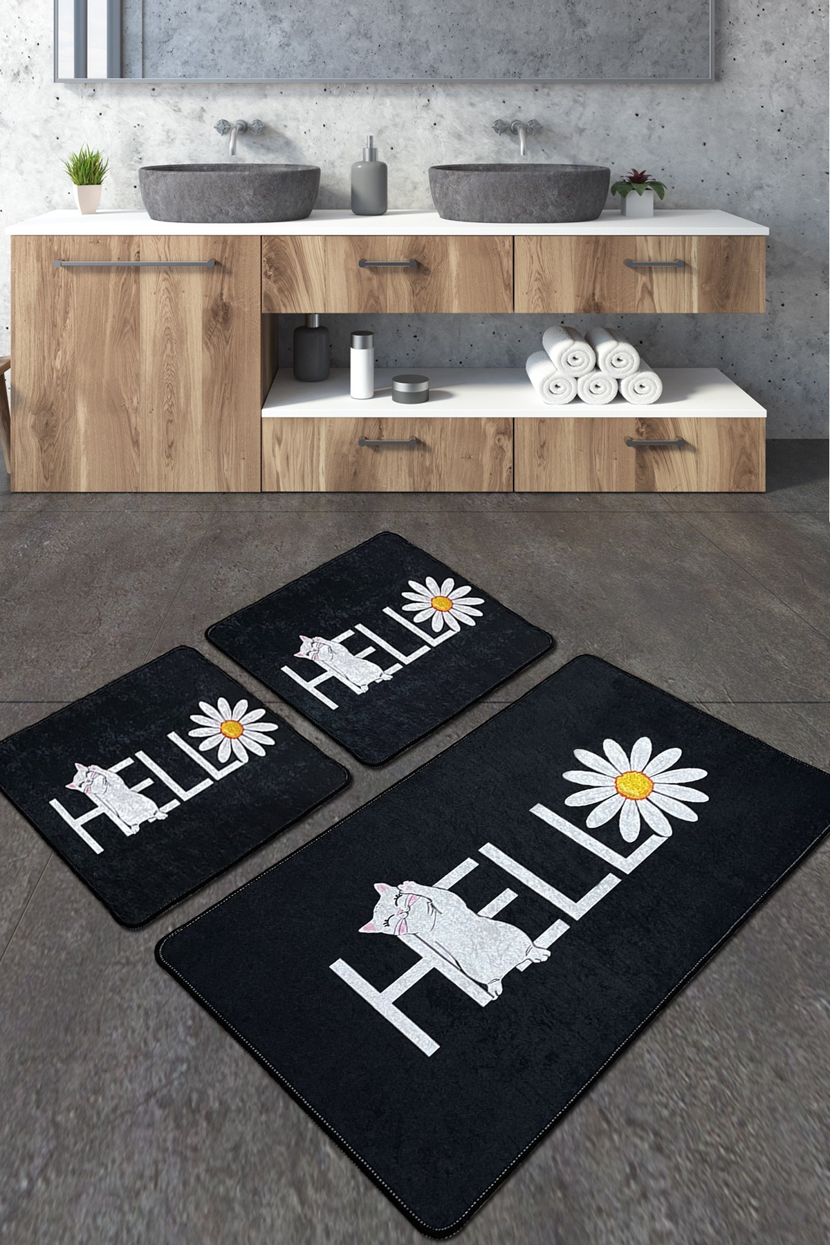 L'essentiel Maison Сет од 3 килими за бања Шарени