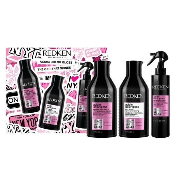 Redken NYC Шампон Acidic Color Gloss Sulfate-Free 300ml +  Регенаратор Acidic Color Gloss 300ml + Leave-In Третман Acidic Color Gloss Heat Protection