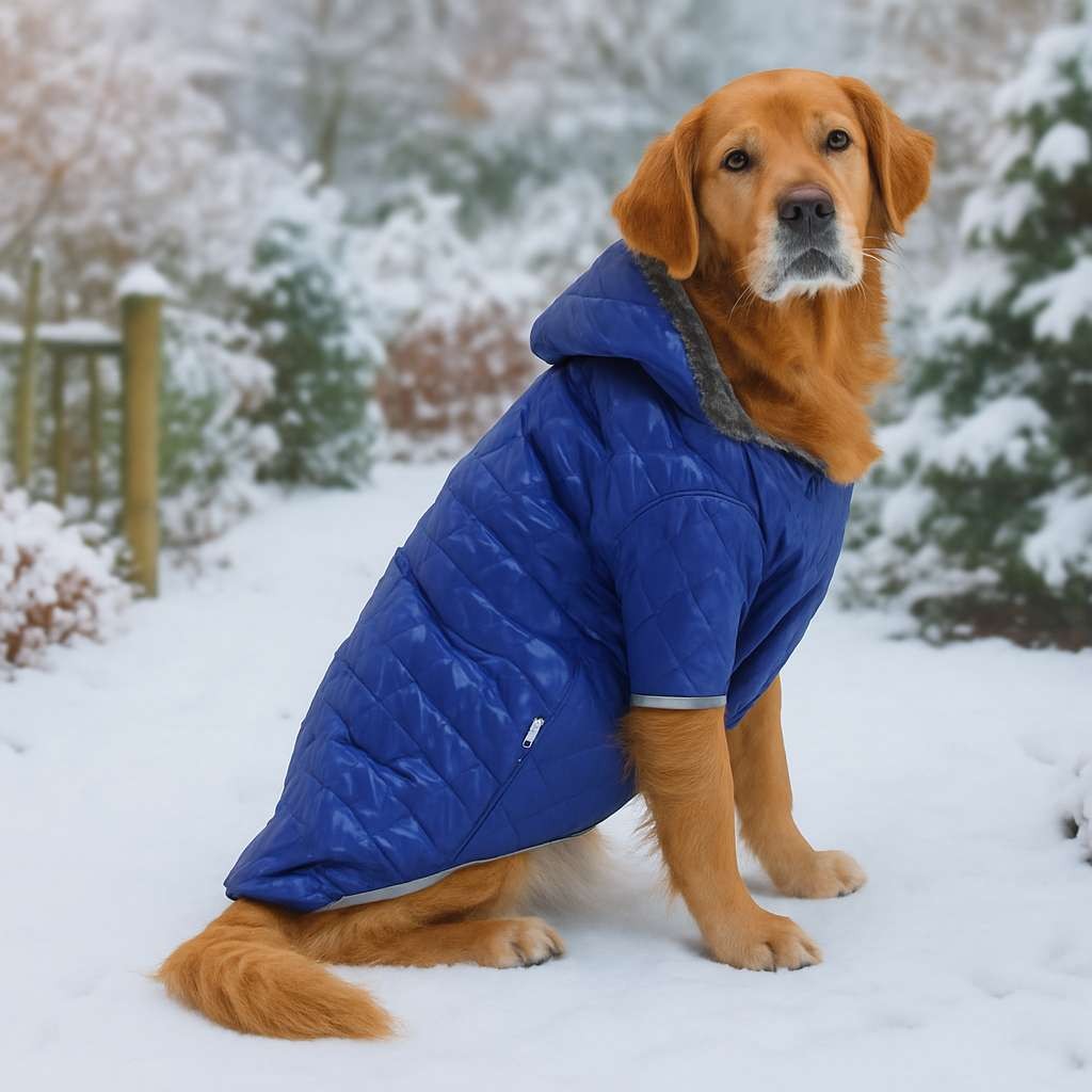 Шепи и мустаќи одело за кучиња со сина коса, сино