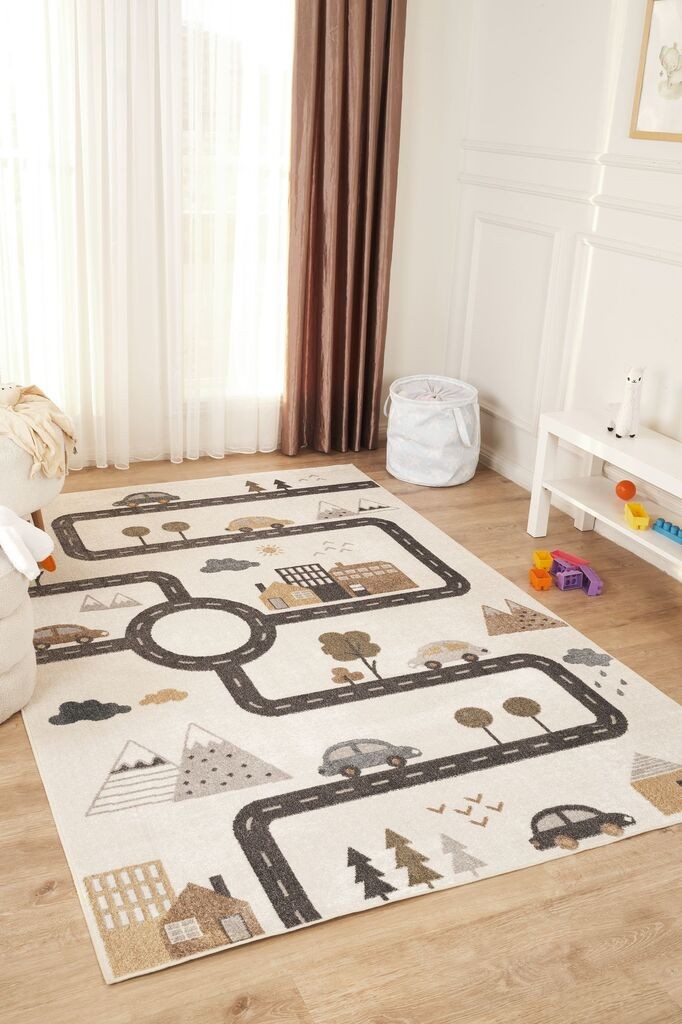 Conceptum Hypnose Carpet Bohem Kids Road, 80x300 cm, сива боја