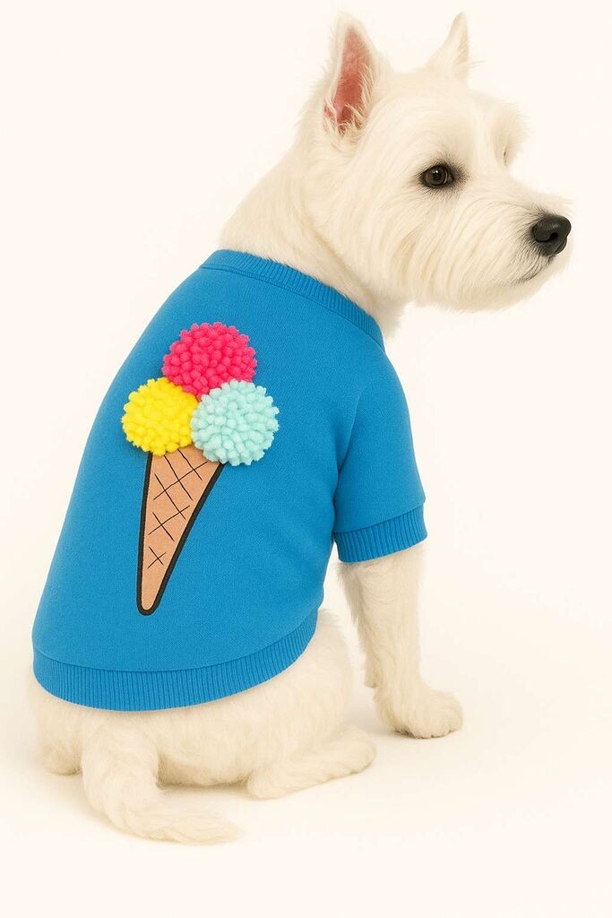 Костум за кучиња „Шепи и мустаќи" - сина боја за мраз, сина