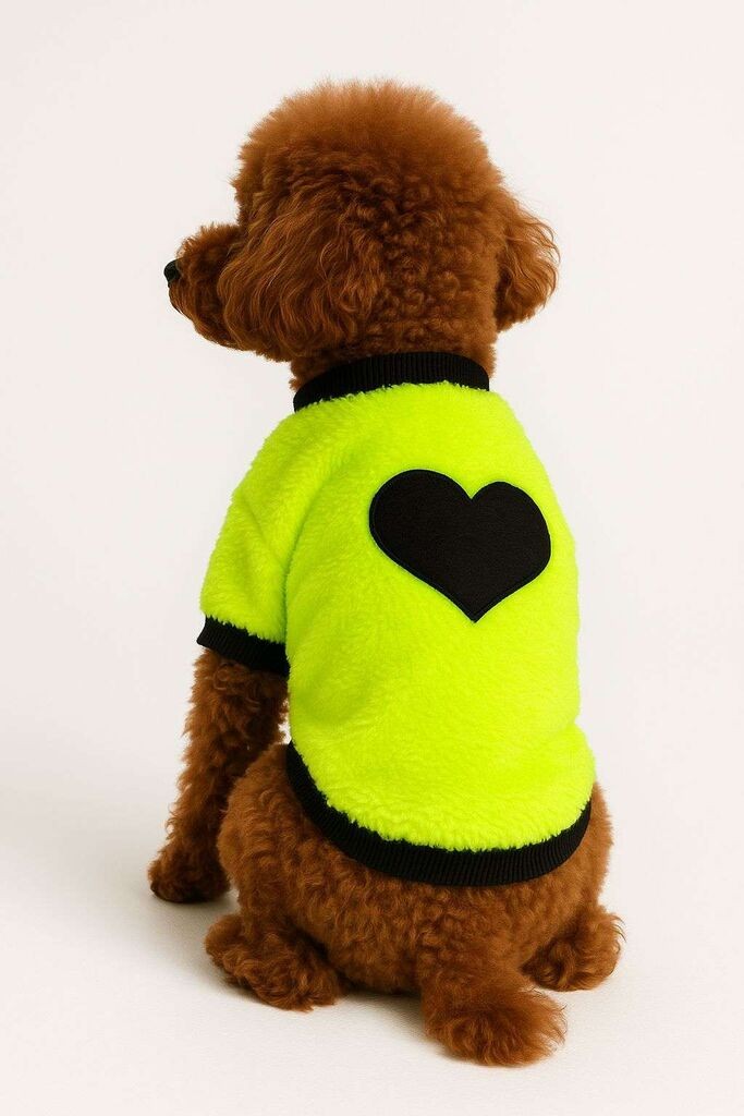 Костум за шепи и мустаќи за кучиња, неонски зелен пот, зелен