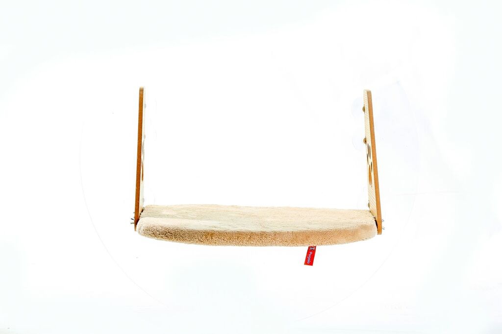 Кревет за мачки „Paws & Whiskers" за прозорец, 28 × 47 см, крем боја