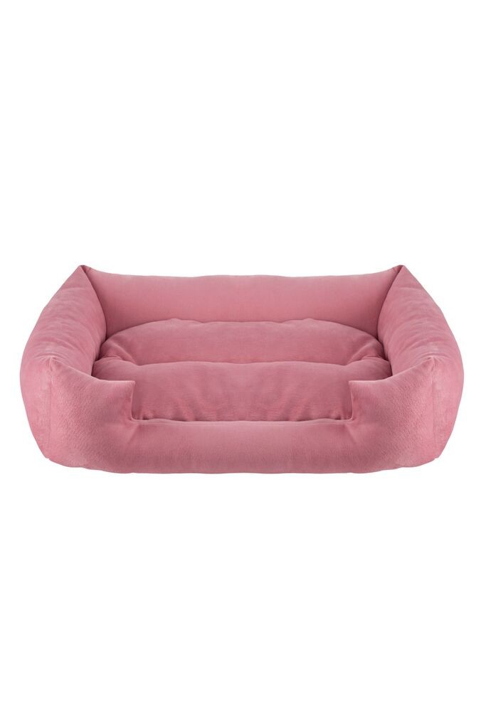 Кревет за миленичиња „Шепи и мустаќи" „Каре", 70 × 55 × 16 см, розова