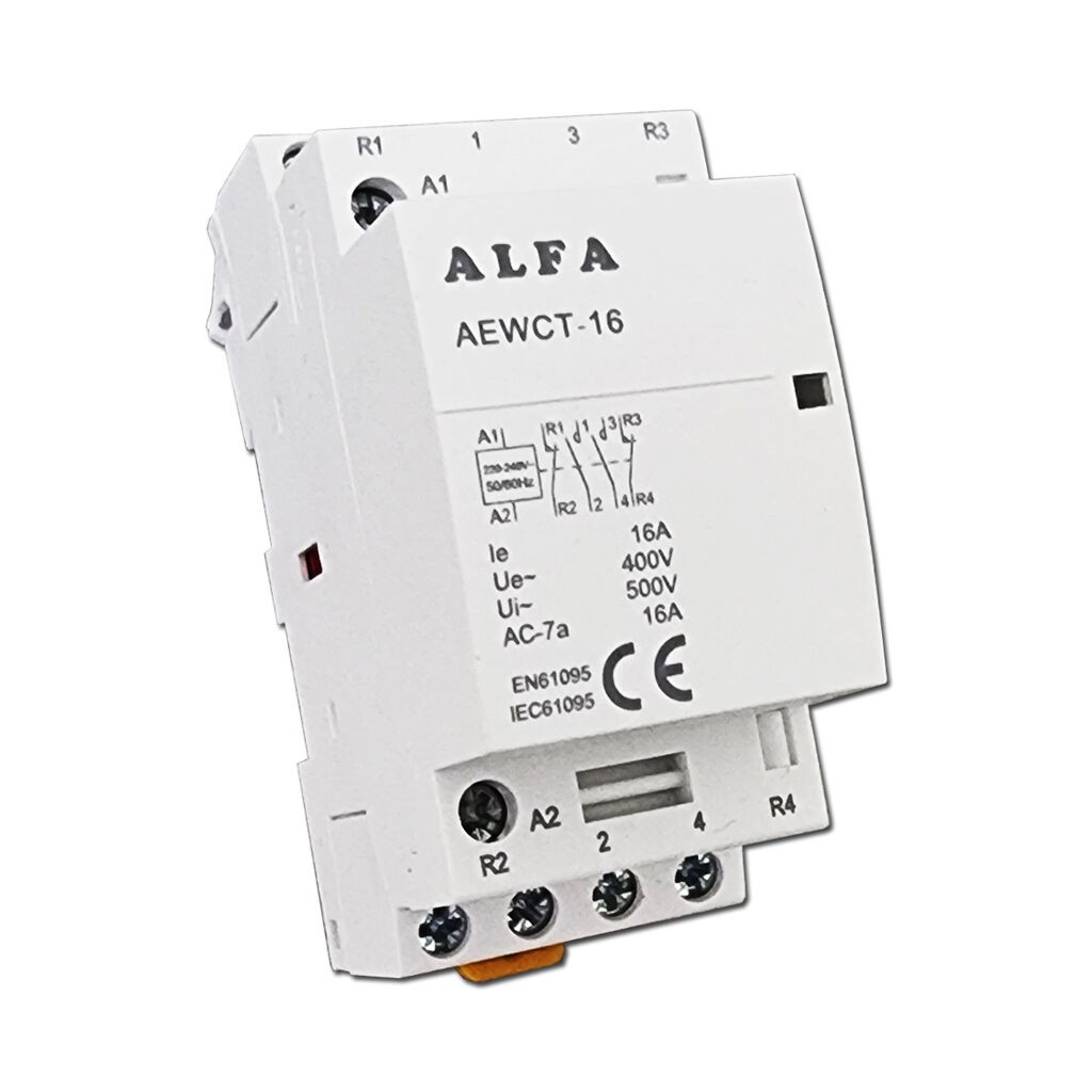 Alfa Electric Контактор четворополен 2NO+2NC 16A 230V AC AEWCT-16